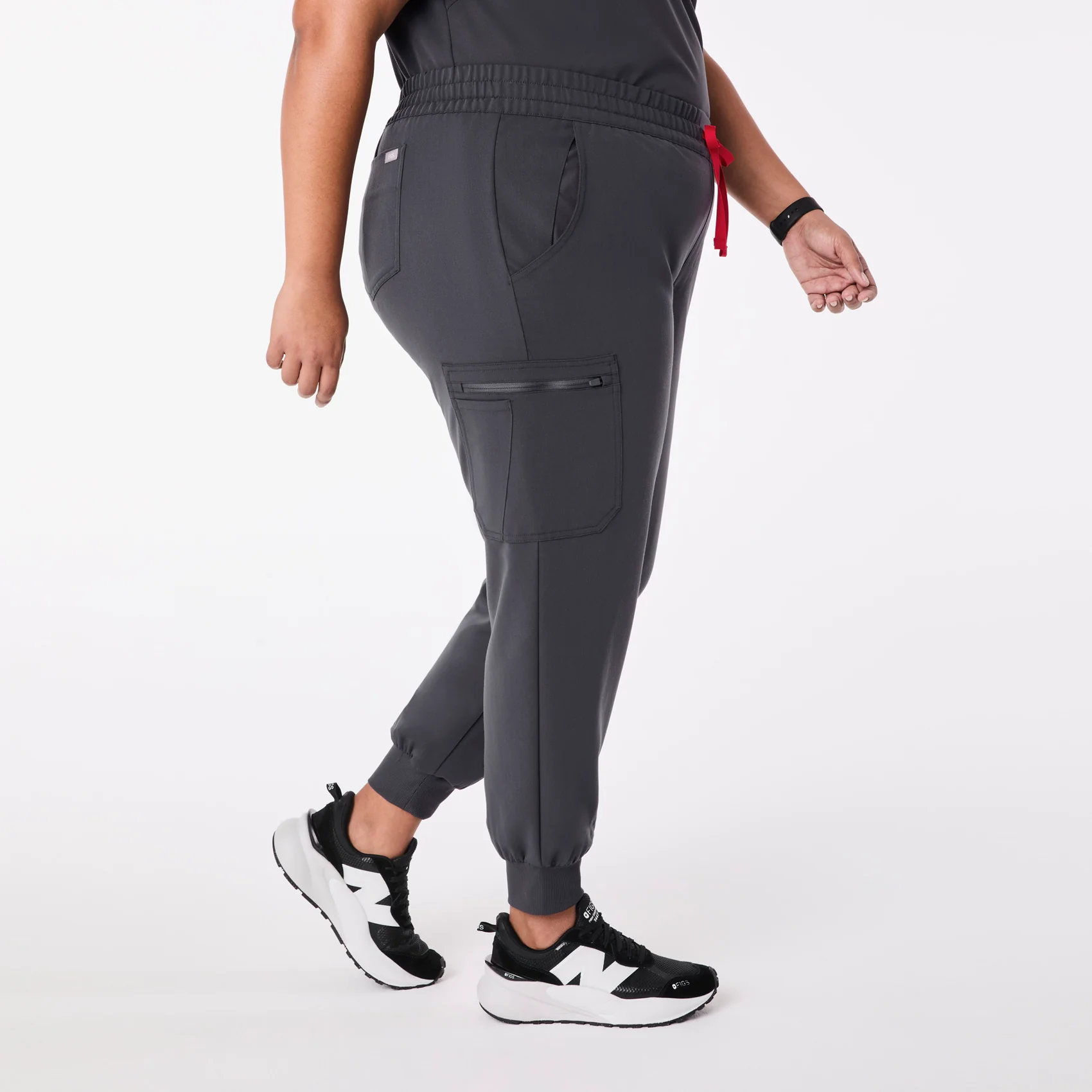 women's Charcoal Uman Relaxed - Petite Jogger Scrub Pant (3XL-6XL)