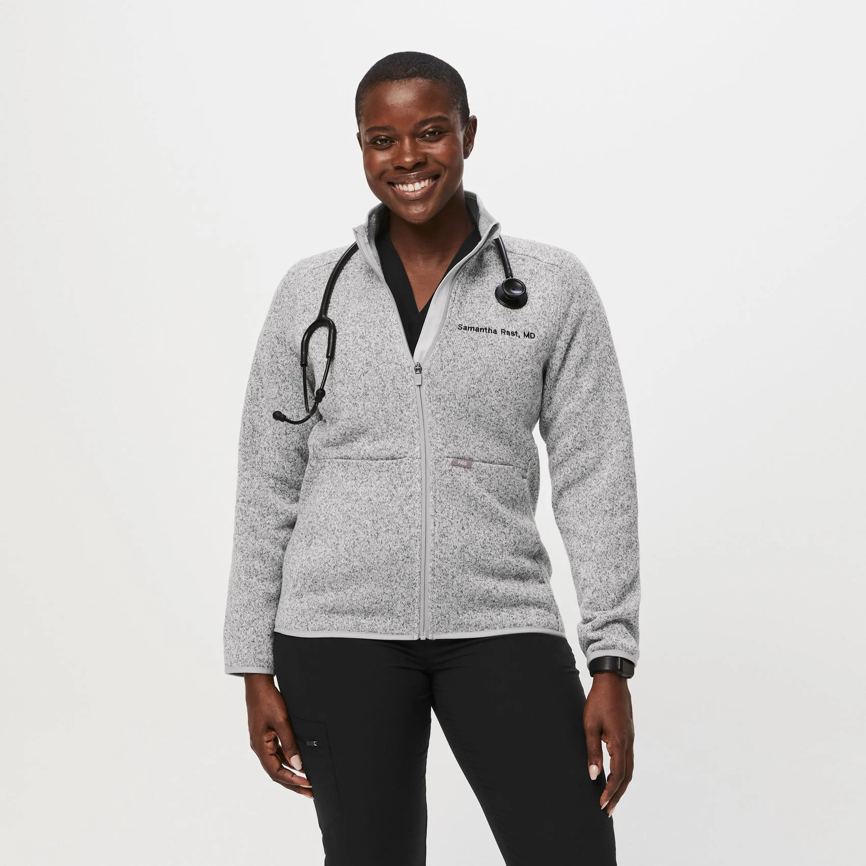 1631-women-s-heather-light-grey-on-shifttm-sweater-knit-jacket-1.webp women's Heather Light Grey On-Shift™ - Sweater Knit Jacket