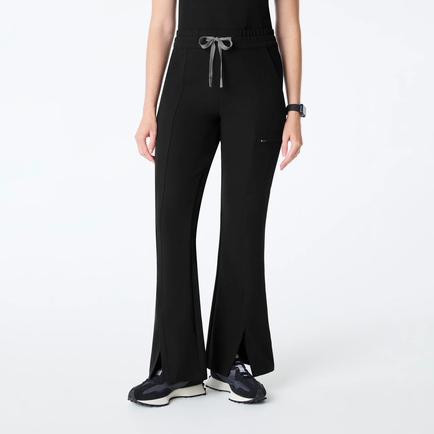 women's Black High Waisted Montal Flare - Scrub Pant