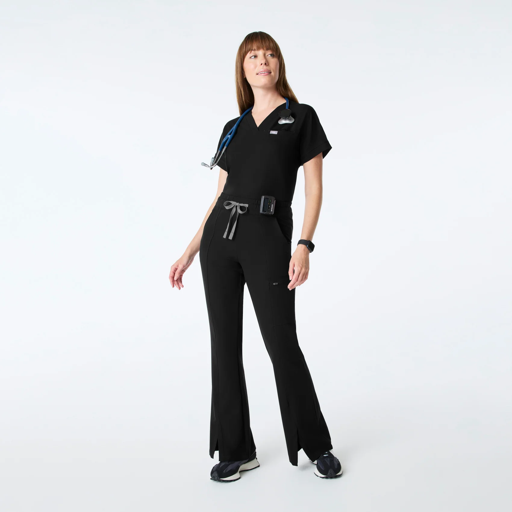 women's Black High Waisted Montal Flare - Scrub Pant
