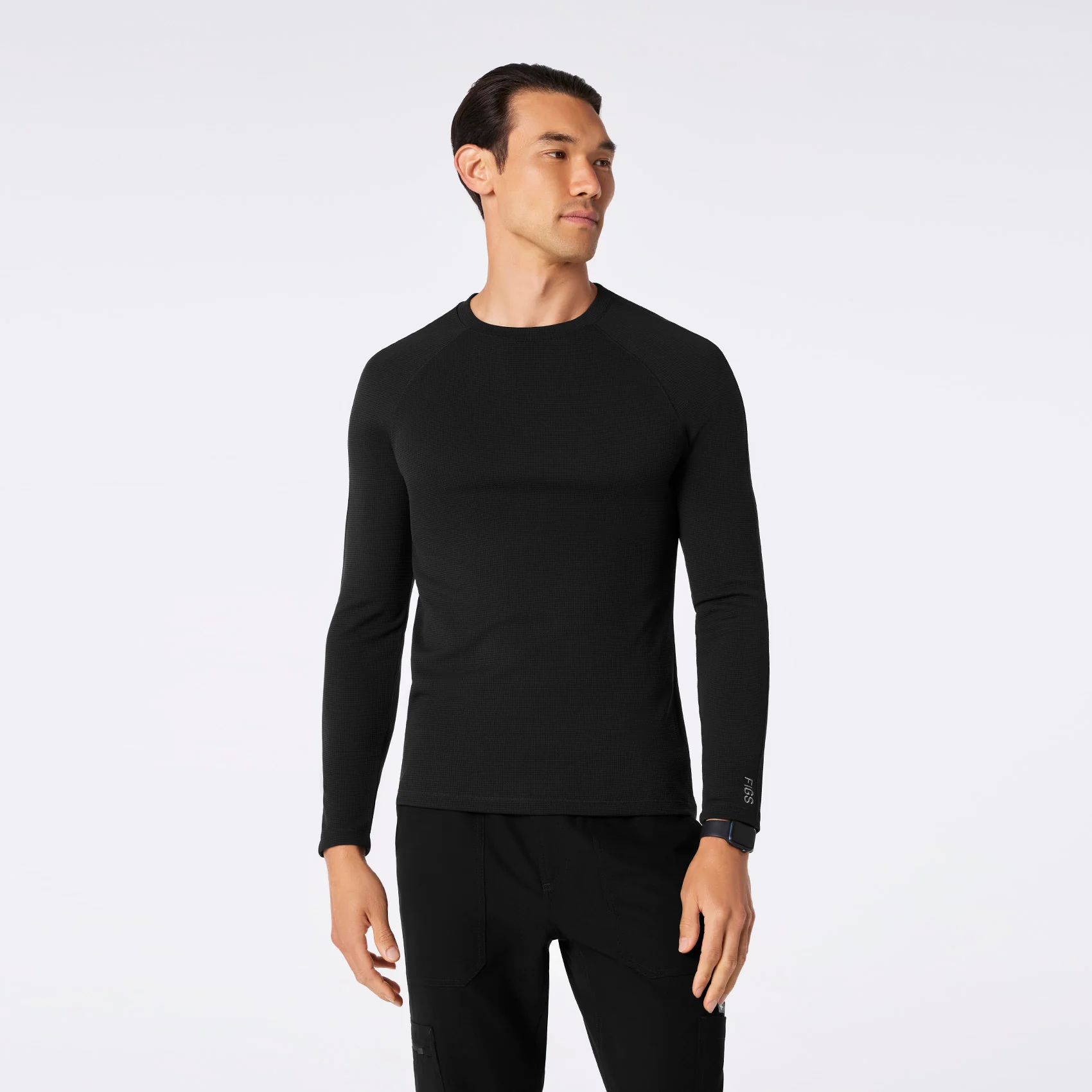 1698-men-s-black-waffle-longsleeve-underscrub-1.webp men's Black Waffle - Longsleeve Underscrub