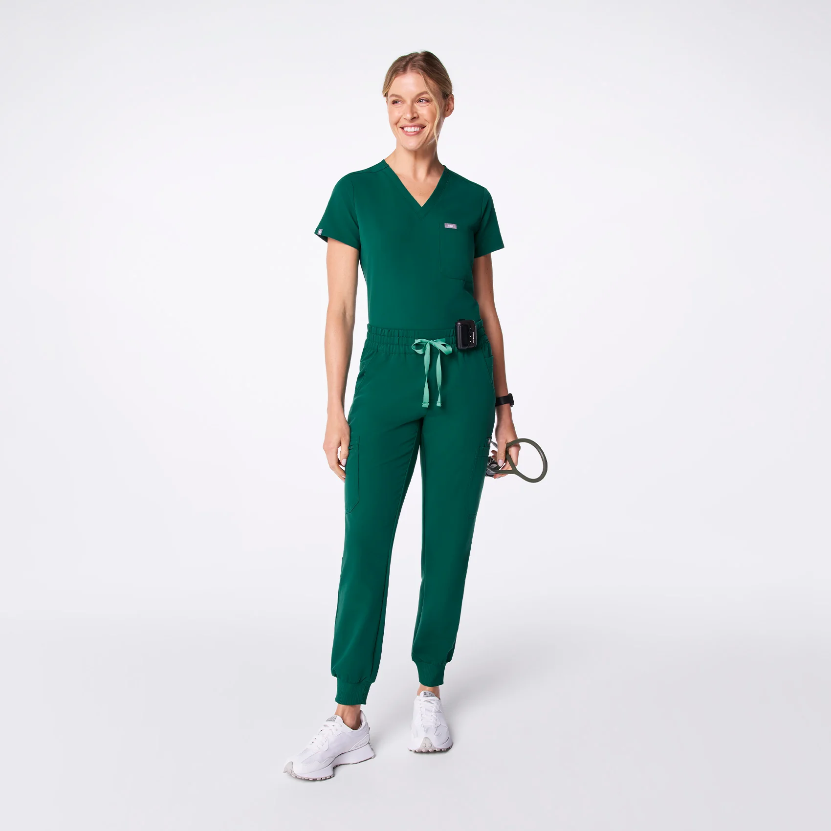 women's Hunter Green Uman Relaxed - Petite Jogger Scrub Pant