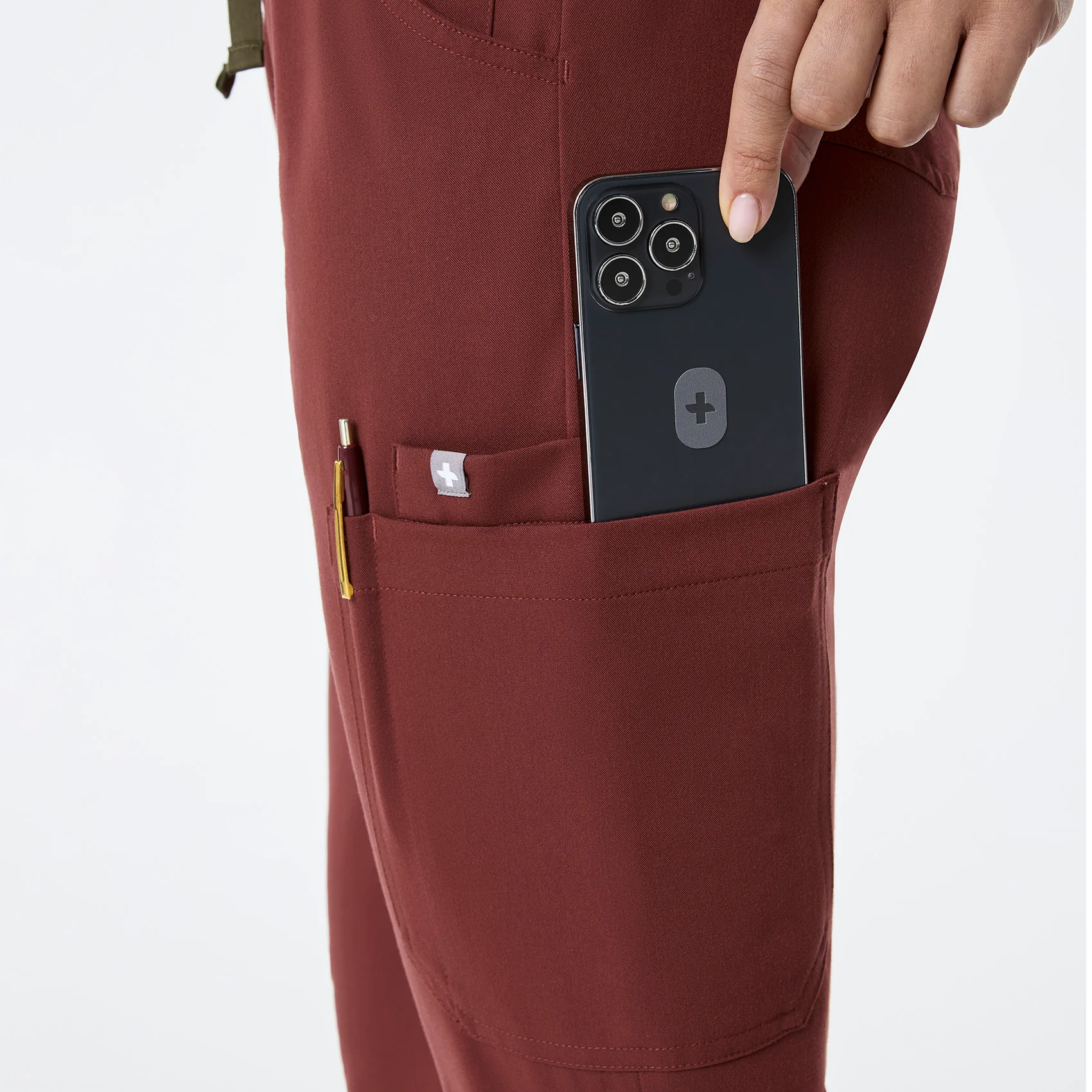 women's Walnut High Waisted Uman Relaxed - Petite Jogger Scrub Pant