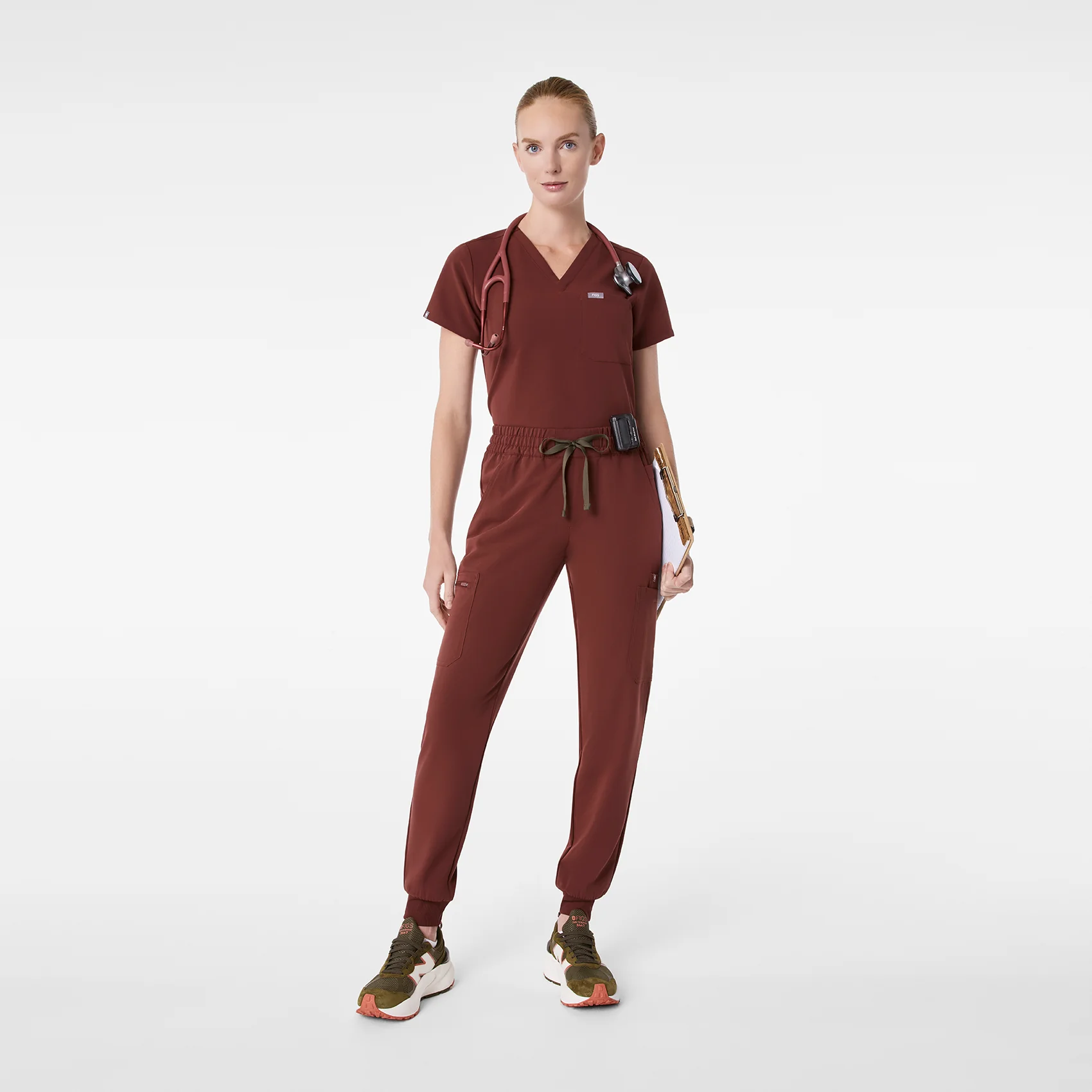 women's Walnut Catarina Petite - One-Pocket Scrub Top™