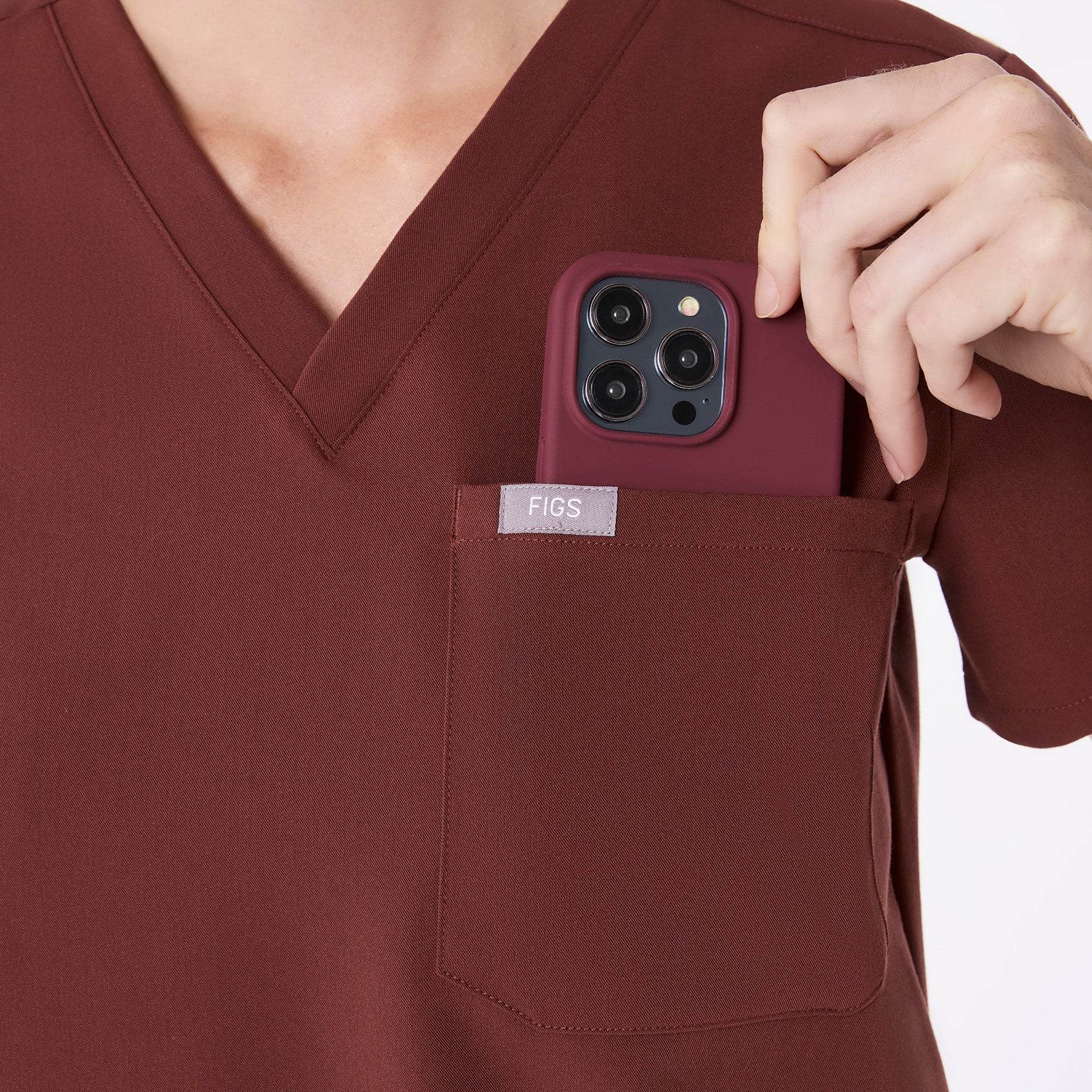 women's Walnut Catarina Petite - One-Pocket Scrub Top™