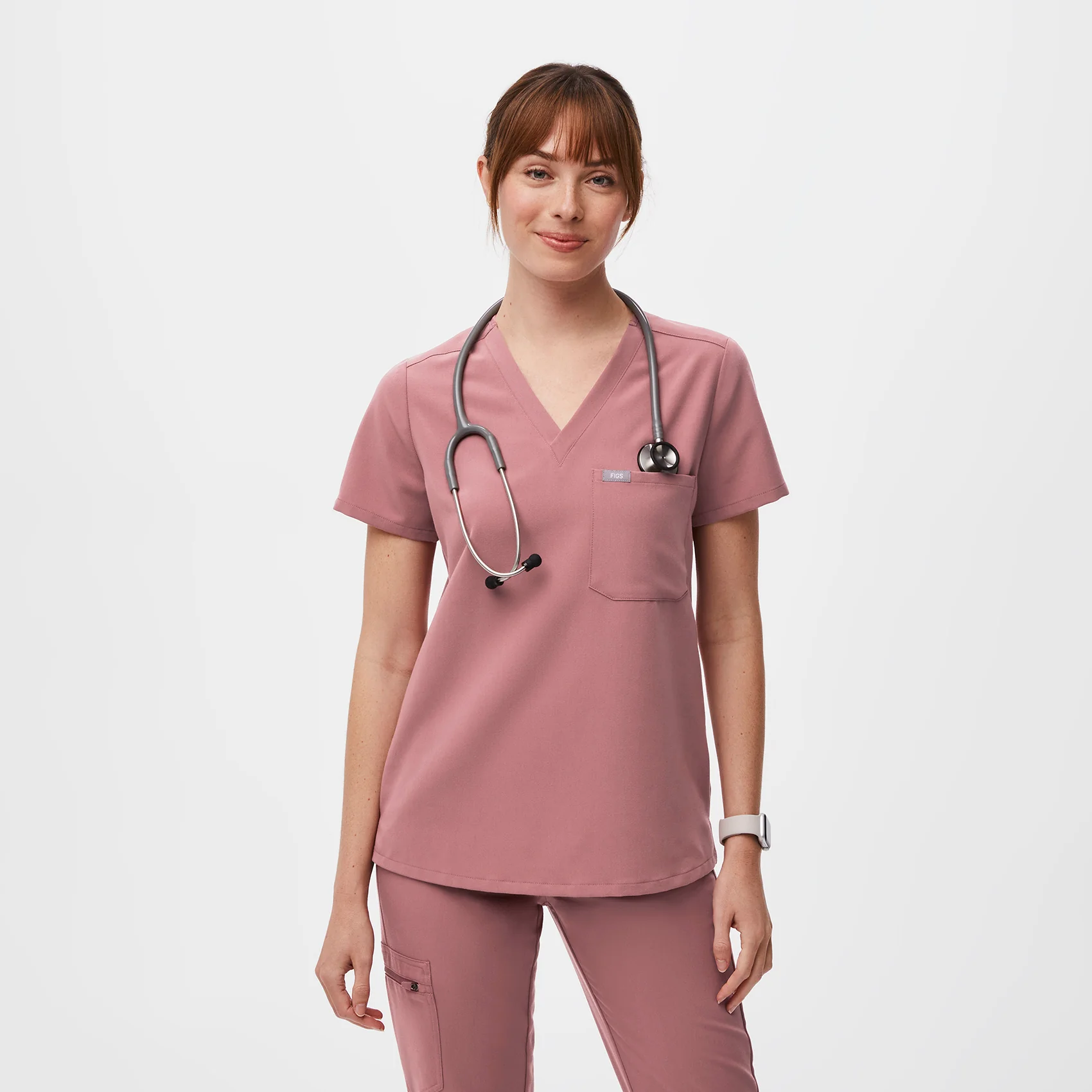 women's Mauve Catarina™ - One-Pocket Scrub Top