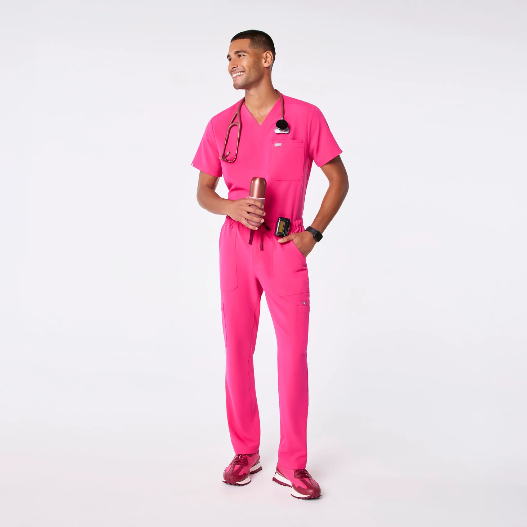 men's Shocking Pink Cairo - Tall Cargo Scrub Pant™