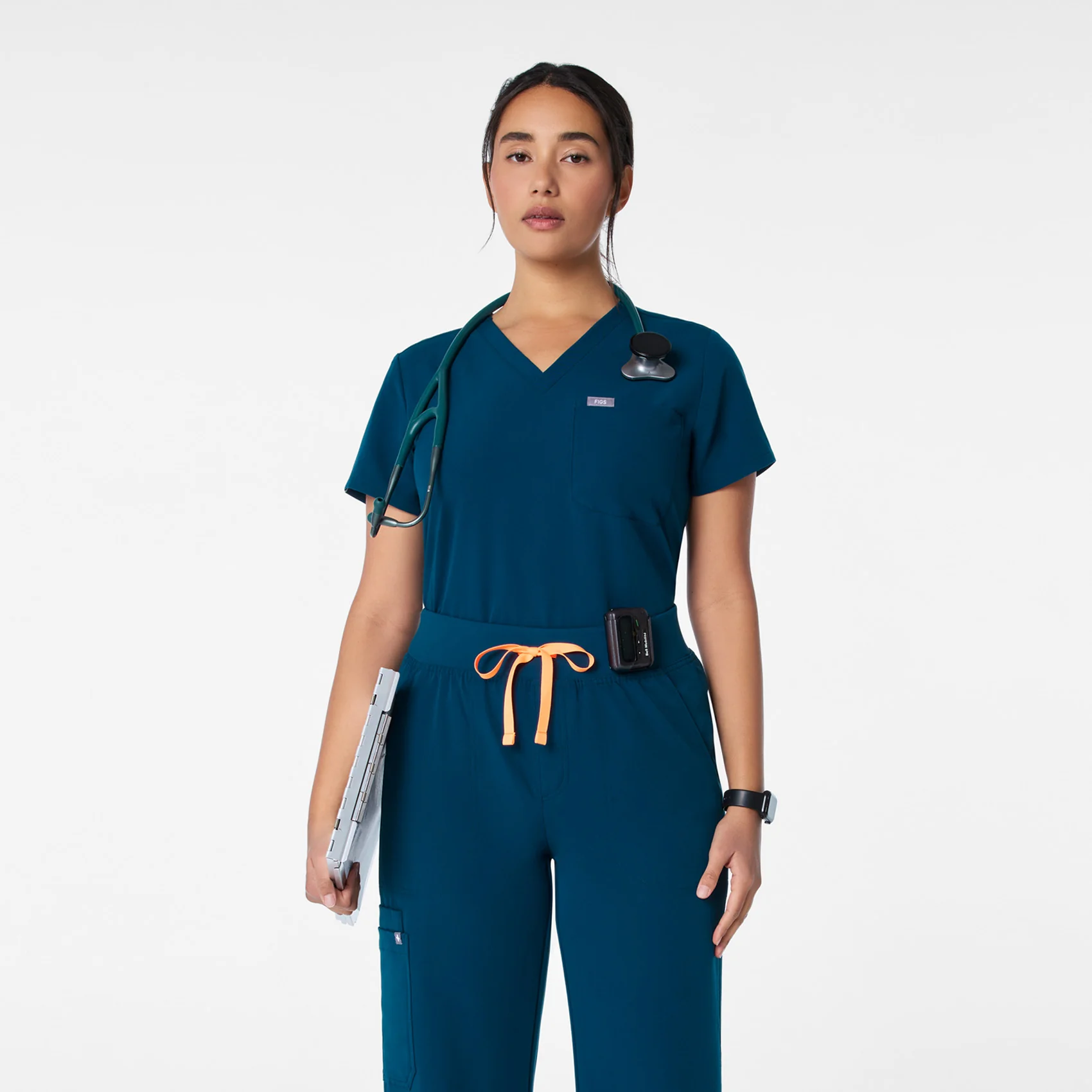 women's Deep Reef Catarina Petite - One-Pocket Scrub Top™