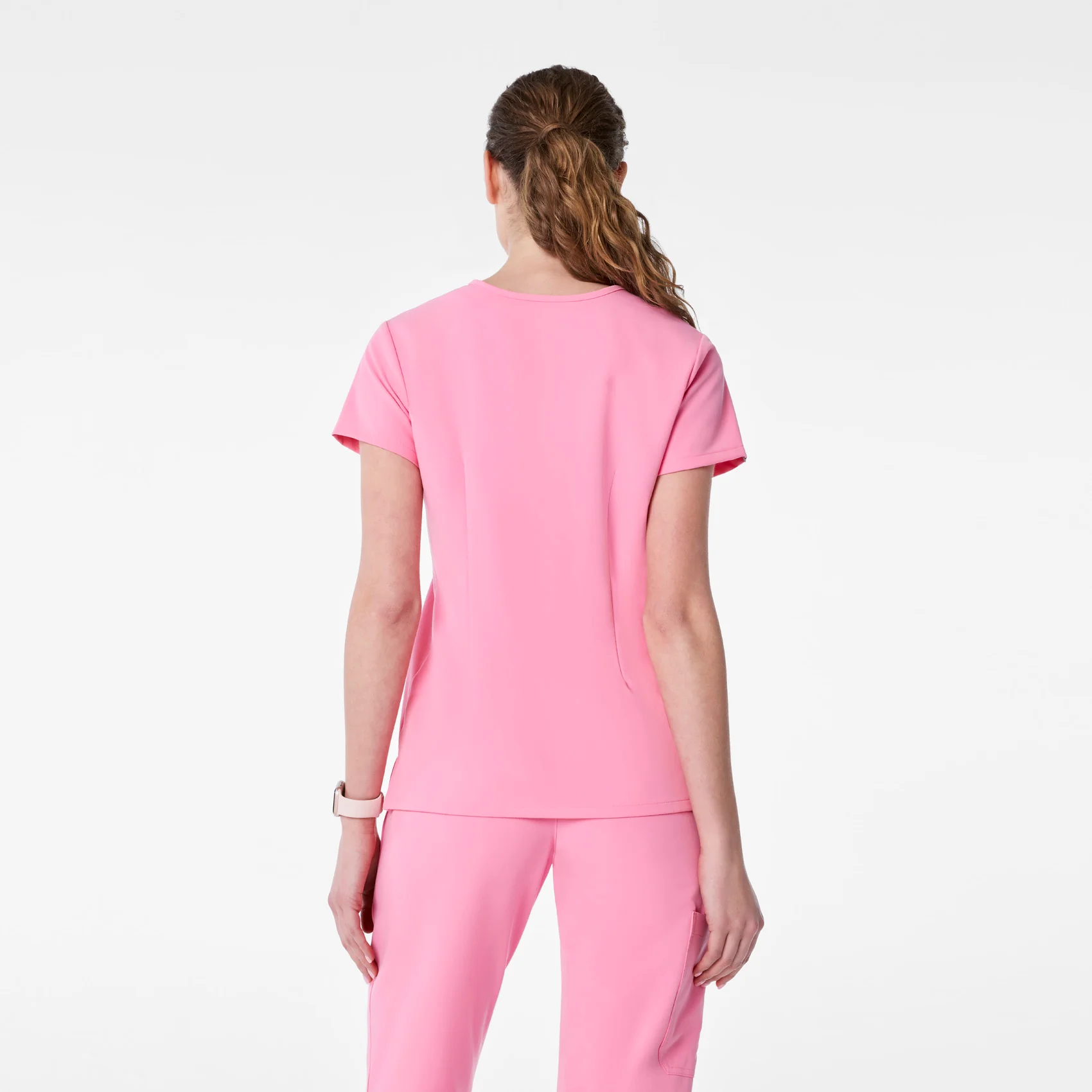 women's Sunrise Pink Catarina Petite - One-Pocket Scrub Top™