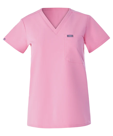 women's Sunrise Pink Catarina Petite - One-Pocket Scrub Top™