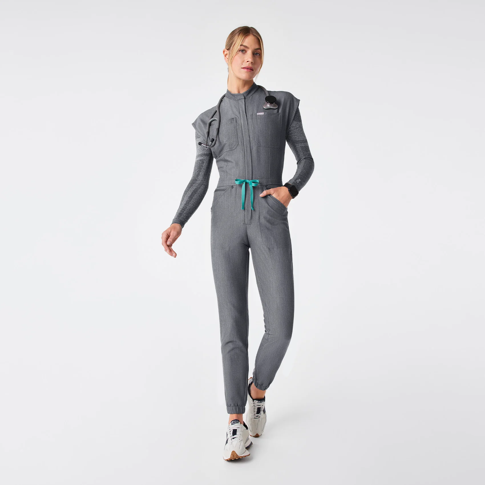 women's Graphite Rafaela Cargo Jogger - Petite ScrubJumpsuit™