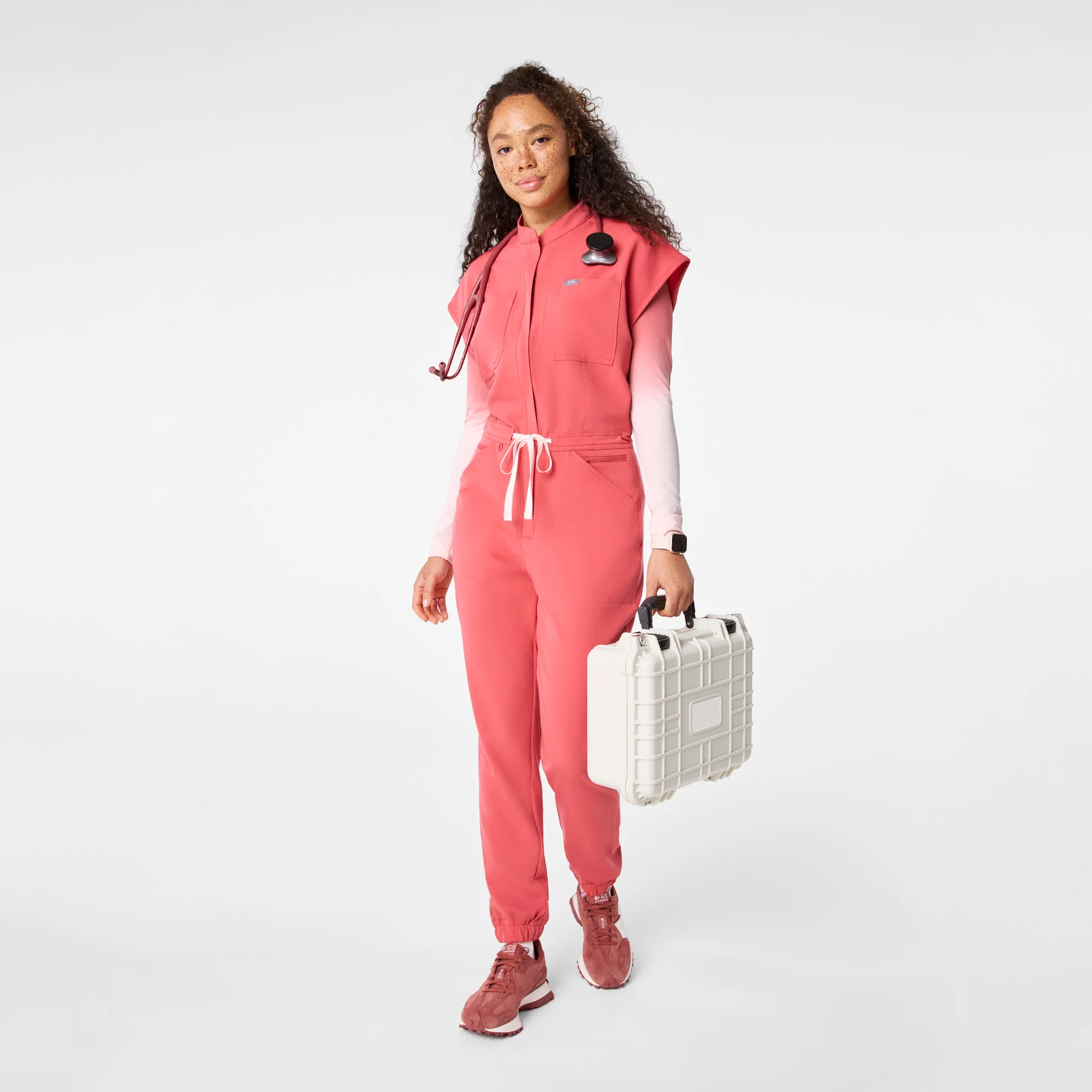 women's Pulmonary Pink Rafaela Cargo - Petite ScrubJumpsuit™