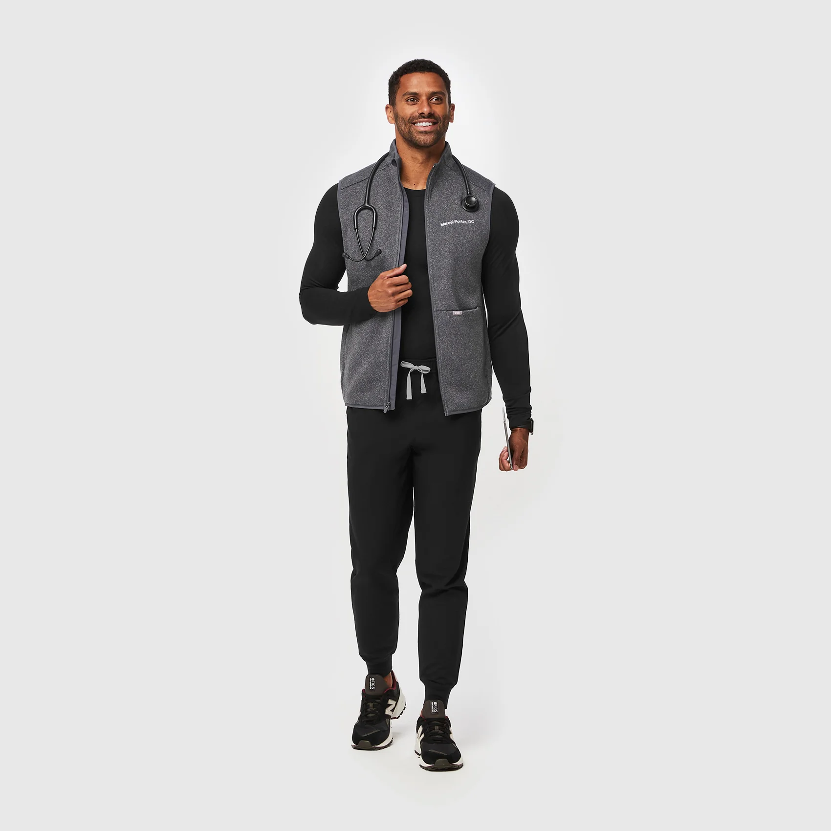 men's Heathered Dark Charcoal On-Shift™ Sweater Knit Vest