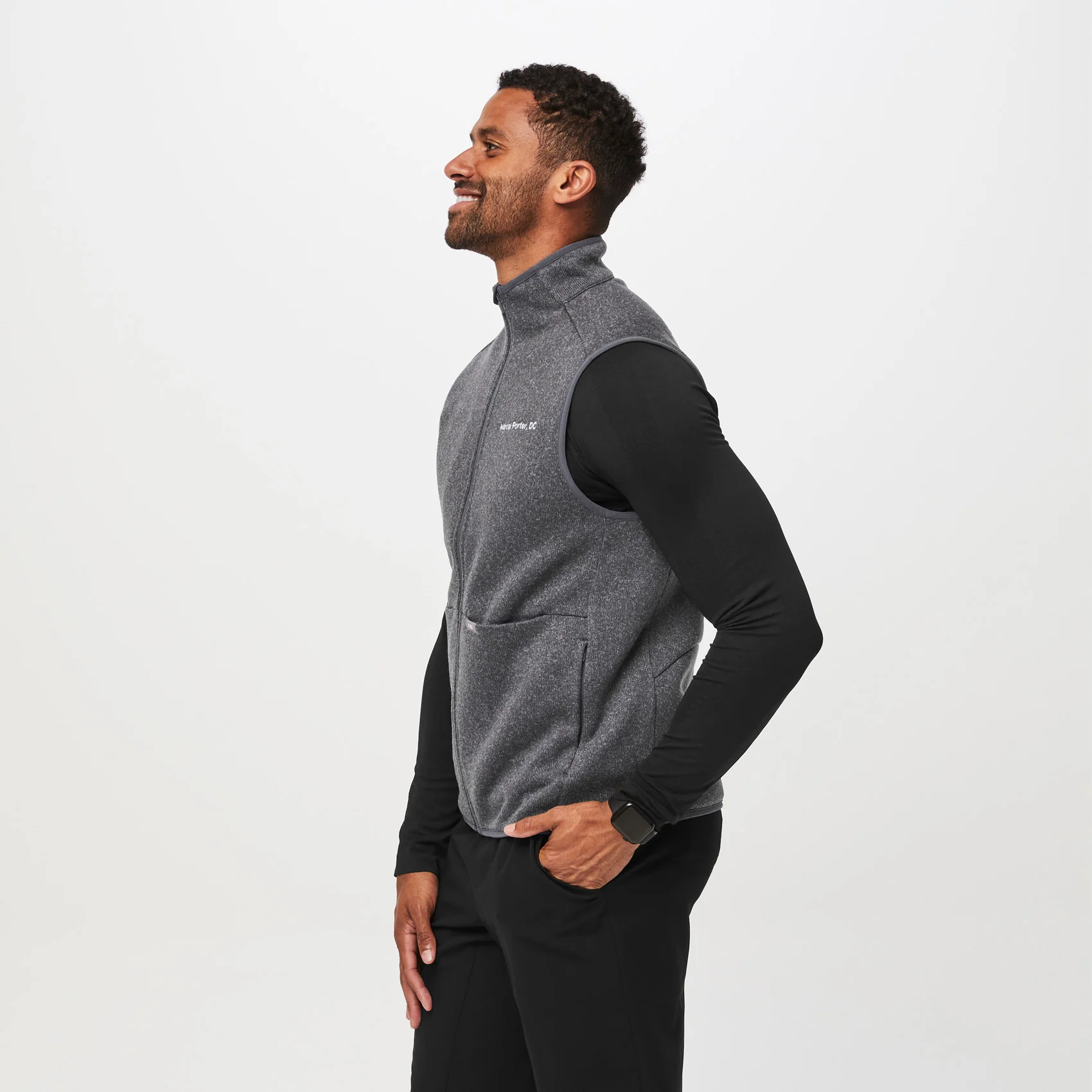 men's Heathered Dark Charcoal On-Shift™ Sweater Knit Vest