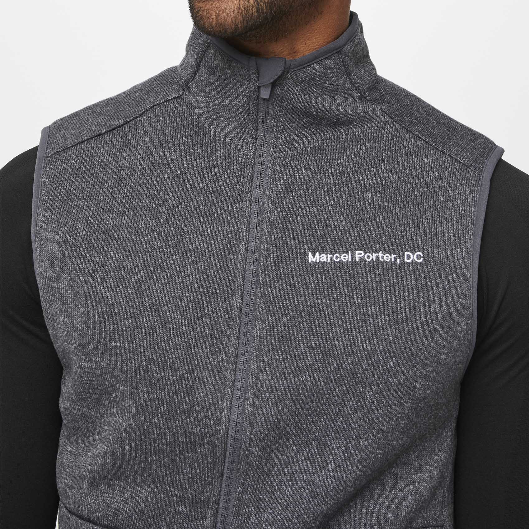 men's Heathered Dark Charcoal On-Shift™ Sweater Knit Vest