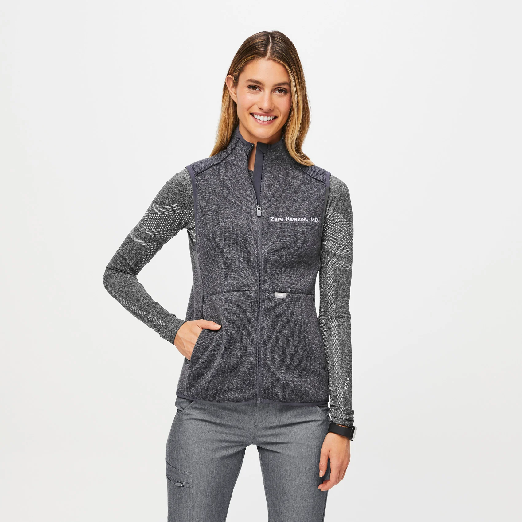 19632-women-s-heathered-dark-charcoal-on-shifttm-sweater-knit-vest-1.webp women's Heathered Dark Charcoal On-Shift™ - Sweater Knit Vest