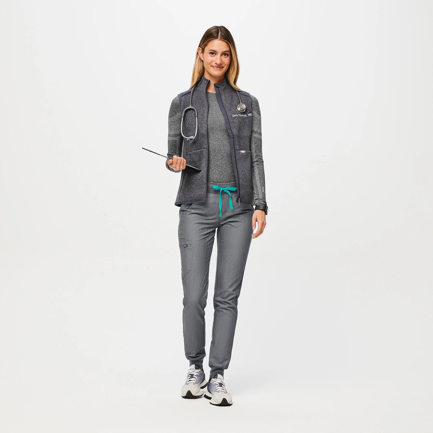 19632-women-s-heathered-dark-charcoal-on-shifttm-sweater-knit-vest-2.webp women's Heathered Dark Charcoal On-Shift™ - Sweater Knit Vest