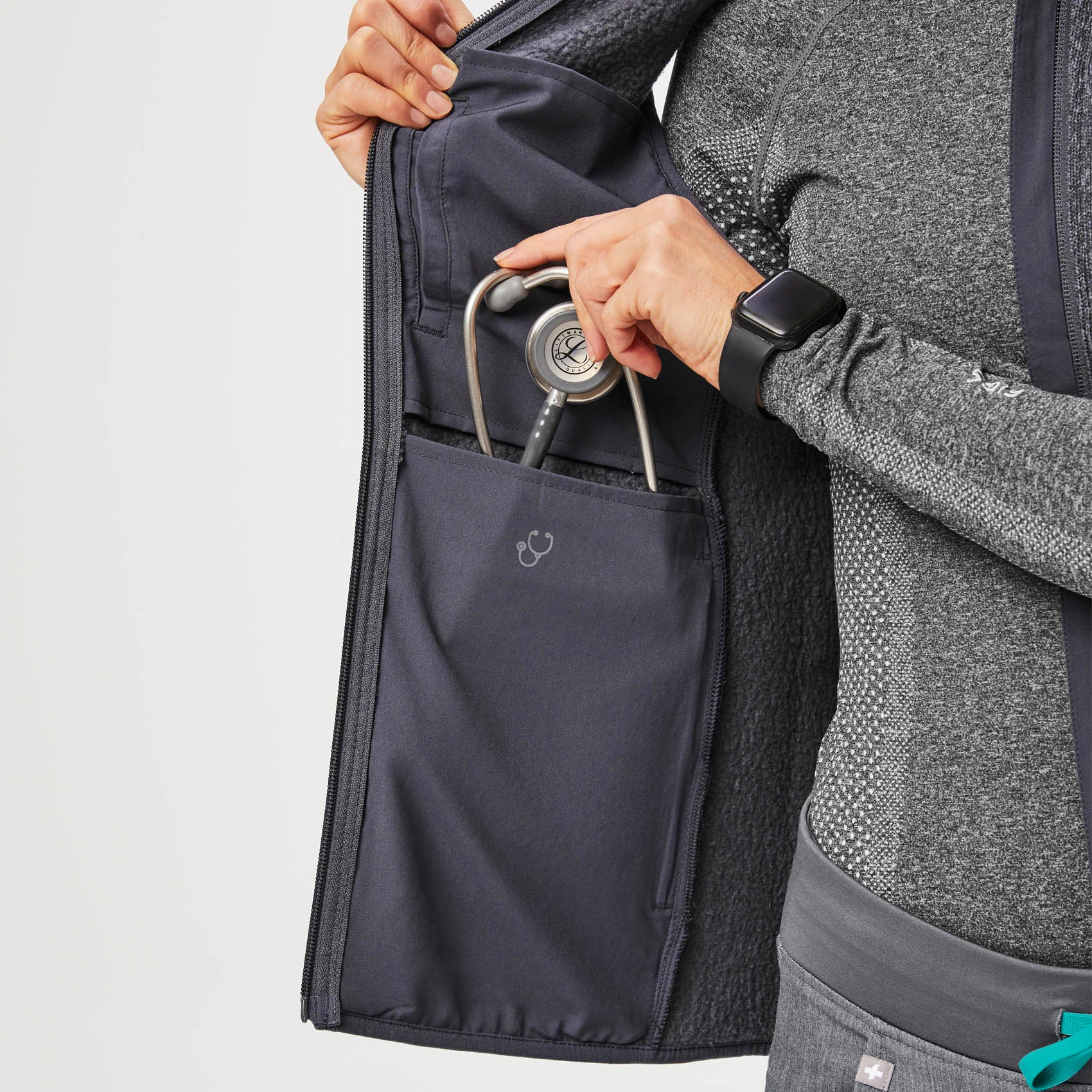 19632-women-s-heathered-dark-charcoal-on-shifttm-sweater-knit-vest-7.jpg women's Heathered Dark Charcoal On-Shift™ - Sweater Knit Vest
