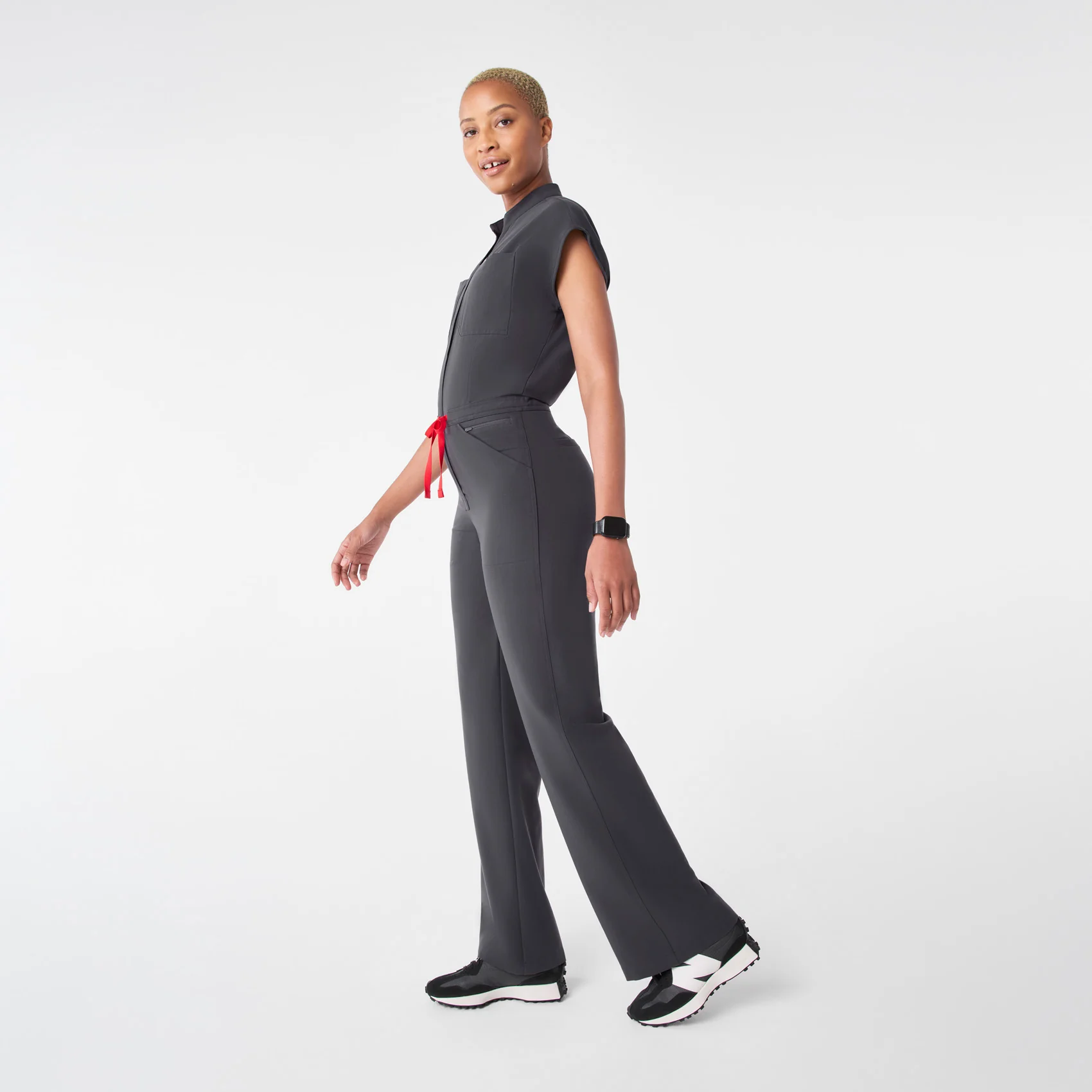 women's Charcoal Rafaela Wide Leg - ScrubJumpsuit™