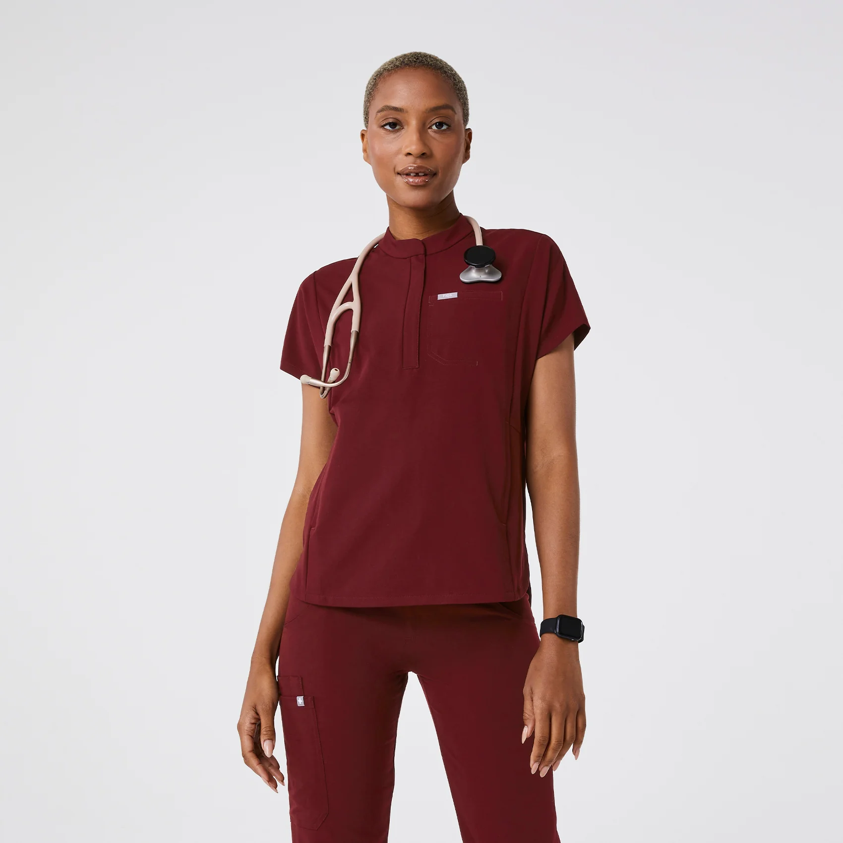 1968-women-s-burgundy-montex-mock-neck-scrub-top-1.webp women's Burgundy Montex - Mock Neck Scrub Top