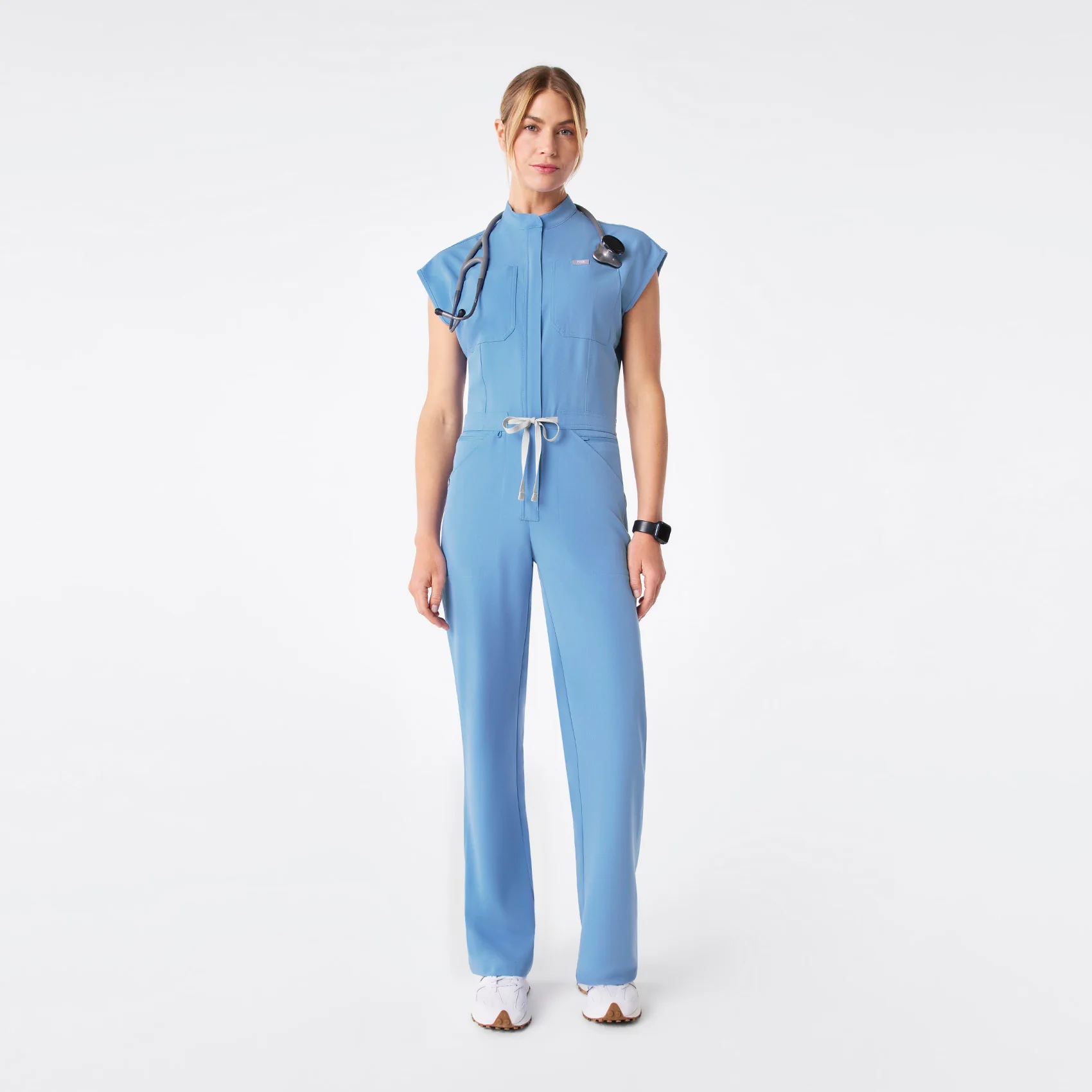 women's Ceil Blue Rafaela Wide Leg - Tall ScrubJumpsuit™