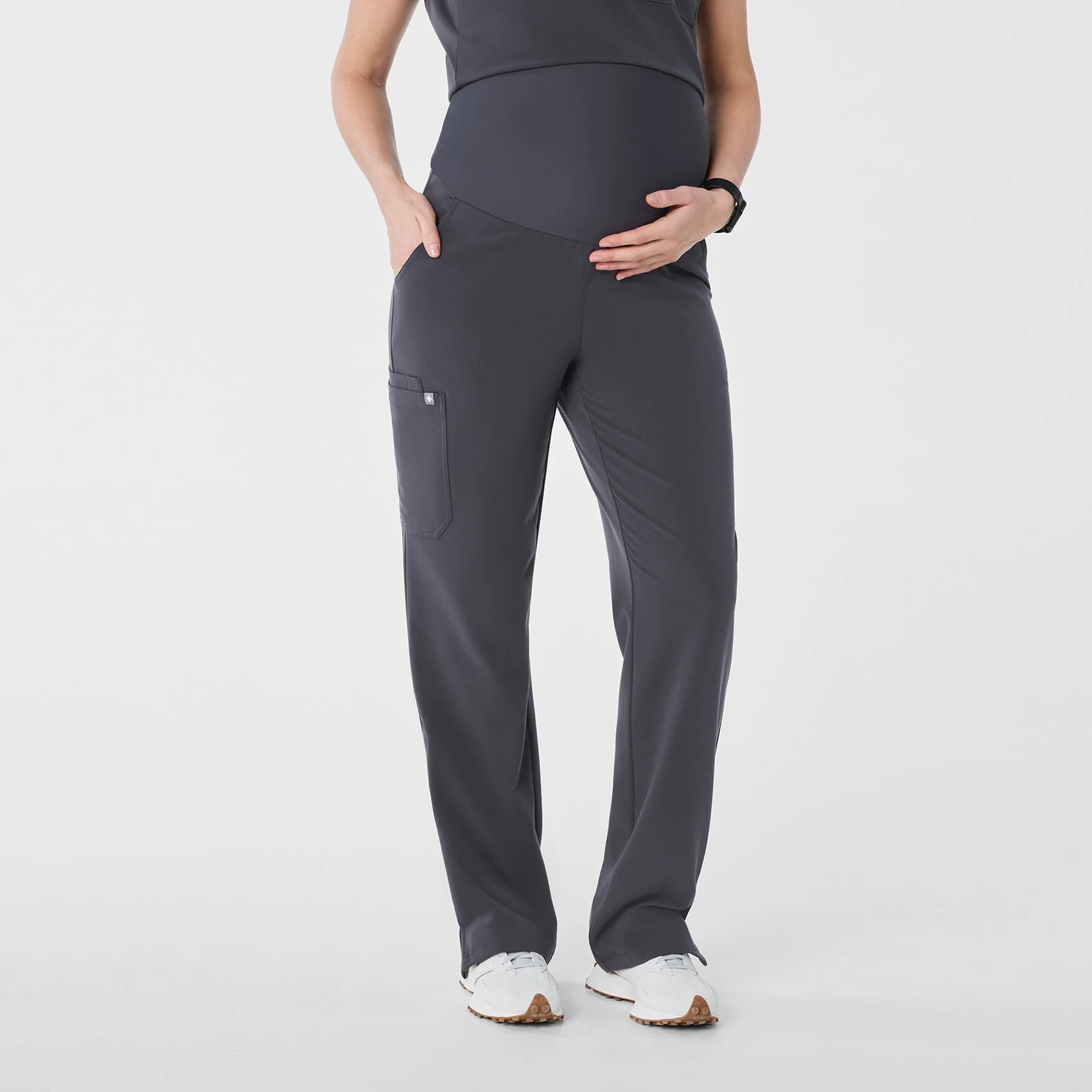 women's Charcoal Kade - Petite Maternity Straight Leg Scrub Pant™