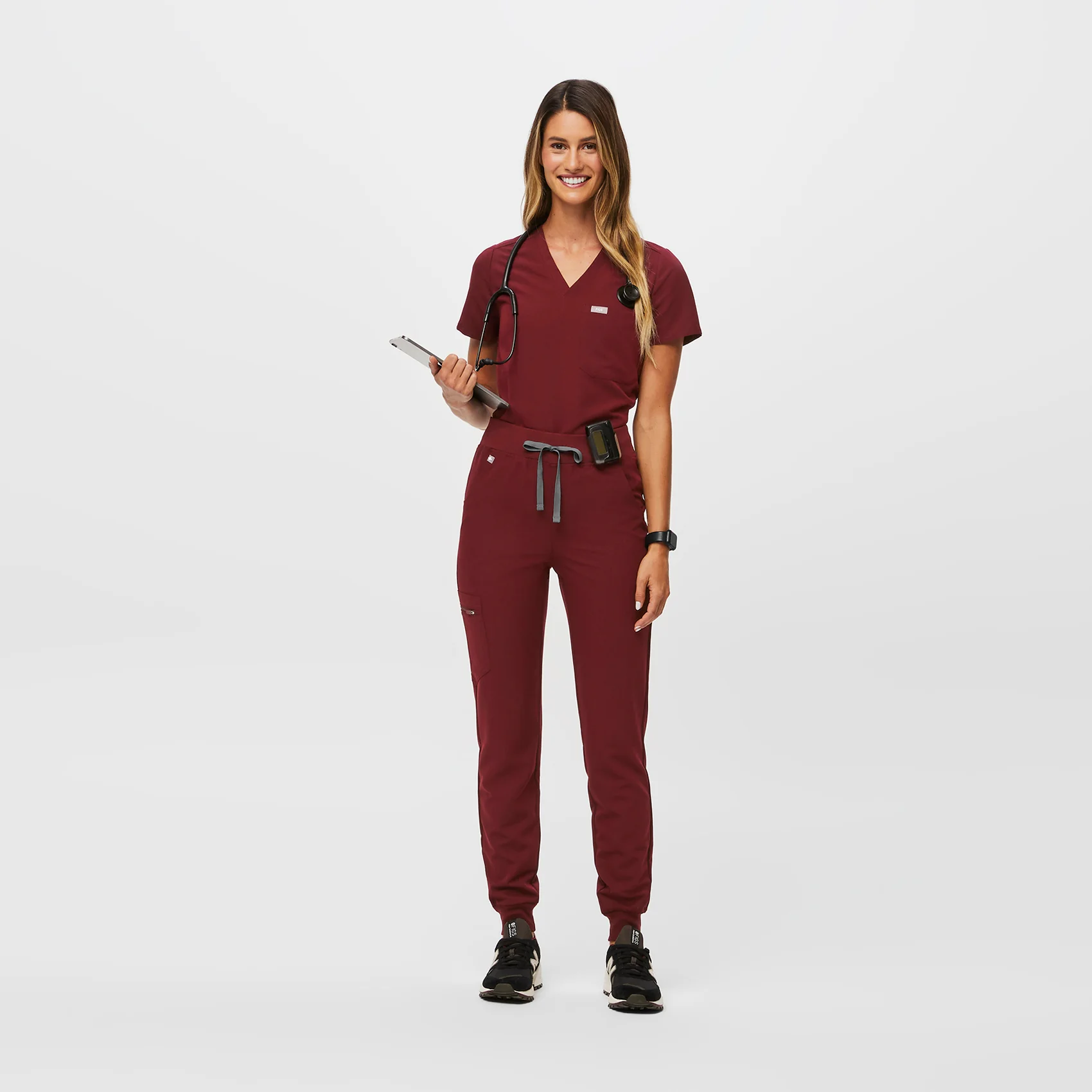 women's Burgundy Zamora™ High Waisted - Jogger Scrub Pants