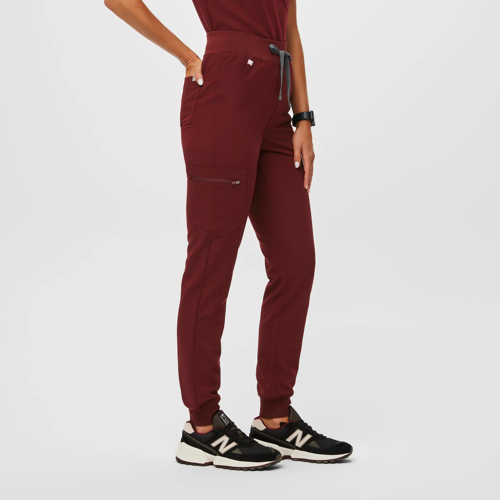 women's Burgundy Zamora™ High Waisted - Jogger Scrub Pants