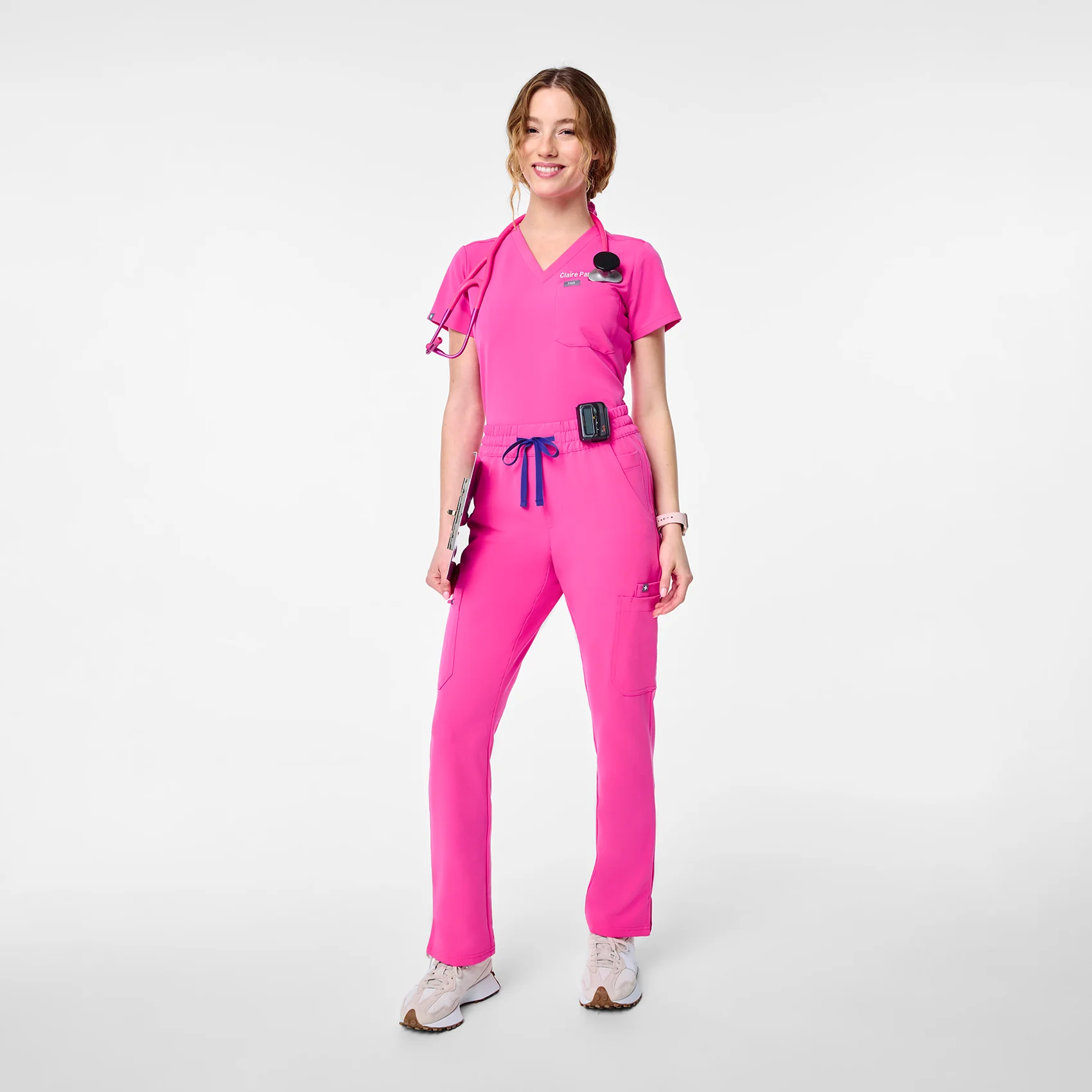 women's Rapid Response Pink High Waisted Dowa - Tall Scrub Pants