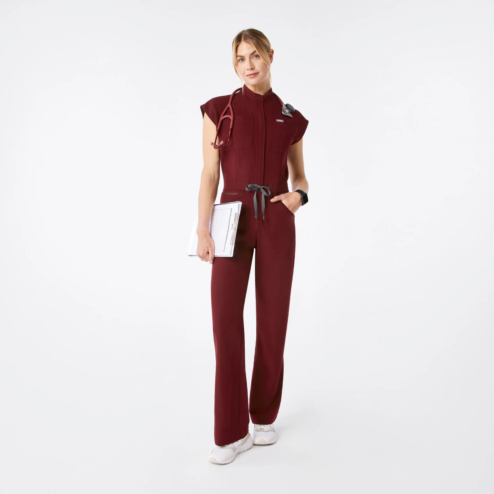 2134-women-s-burgundy-rafaela-wide-leg-scrubjumpsuittm-1.webp women's Burgundy Rafaela Wide Leg - ScrubJumpsuit™