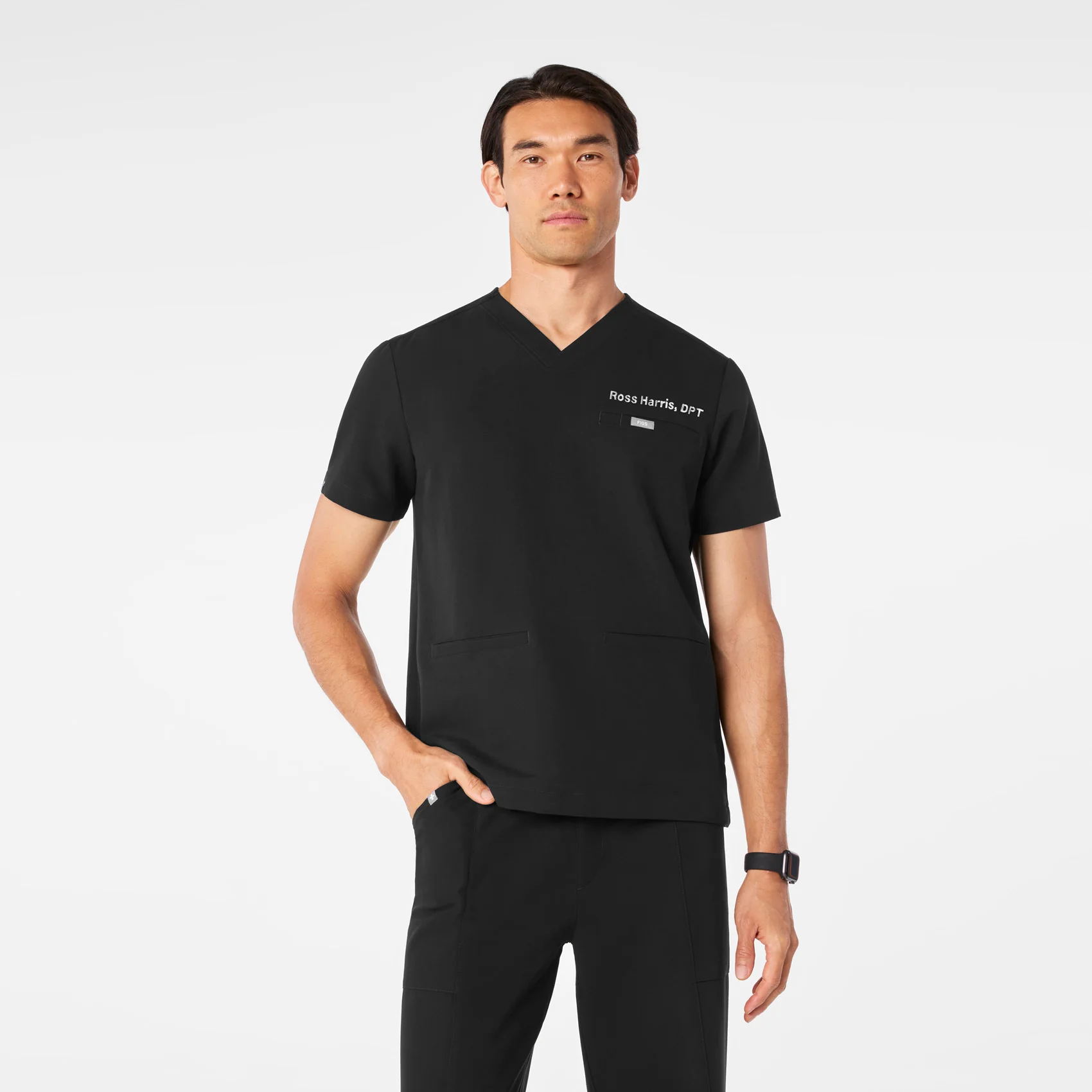 21404-men-s-black-abbott-v-neck-scrub-top-1.webp men's Black Abbott V-Neck - Scrub Top