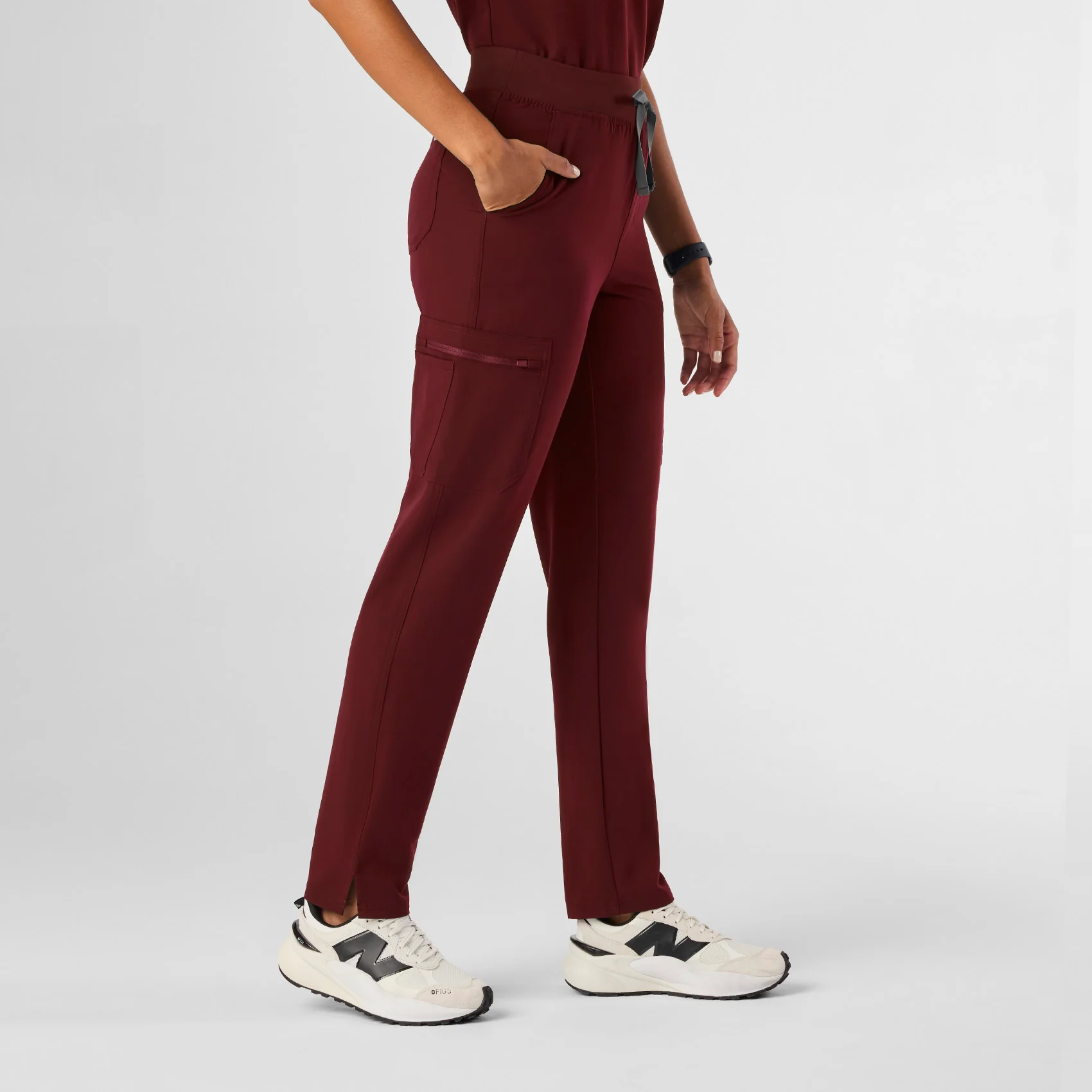 women's Burgundy Yola™ High Waisted 2.0 - Skinny Scrub Pants