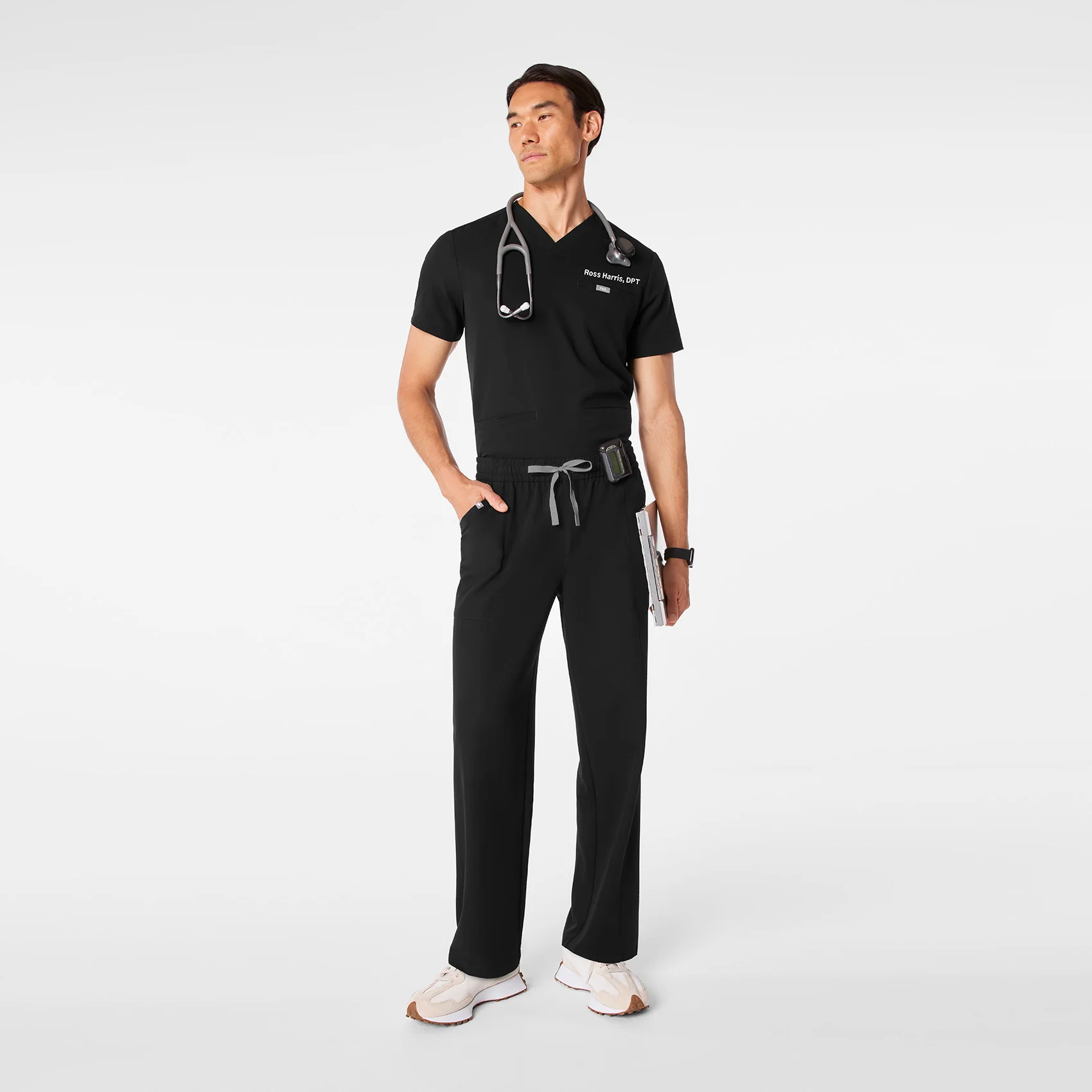 men's Black Vernon - Tall Relaxed Straight Leg Scrub Pant