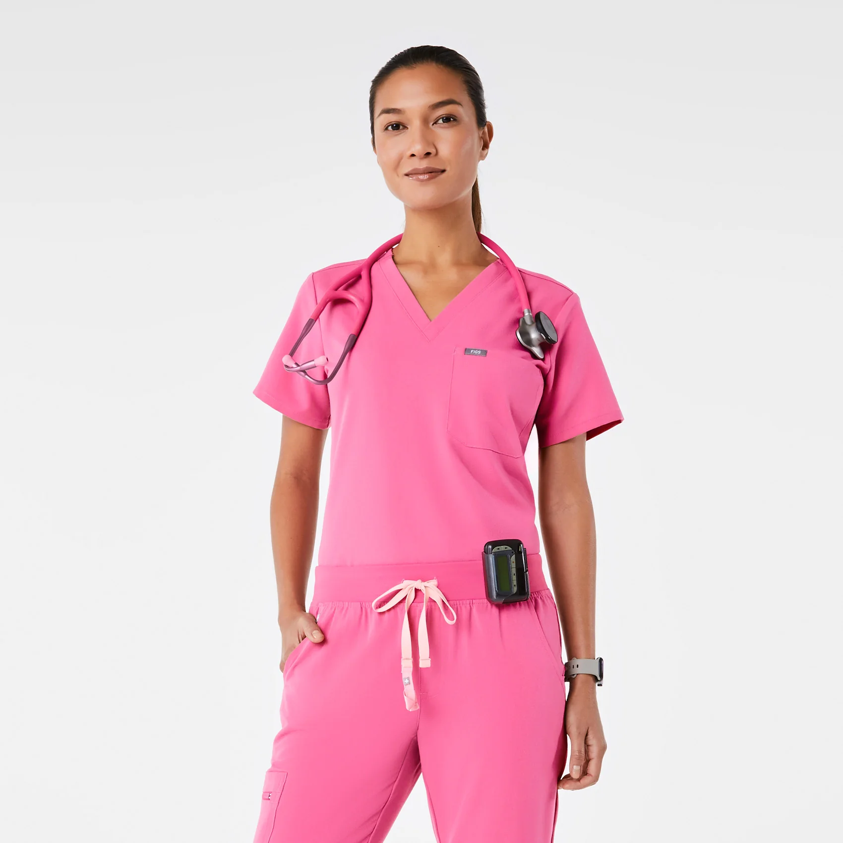 women's F'ing Pink Catarina - One-Pocket Scrub Top™