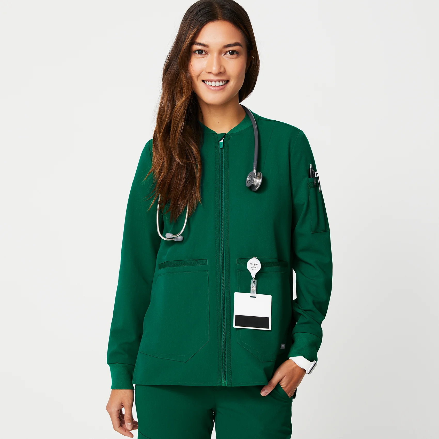 22894-women-s-hunter-green-bellery-scrub-jacket-1.webp women's Hunter Green Bellery - Scrub Jacket