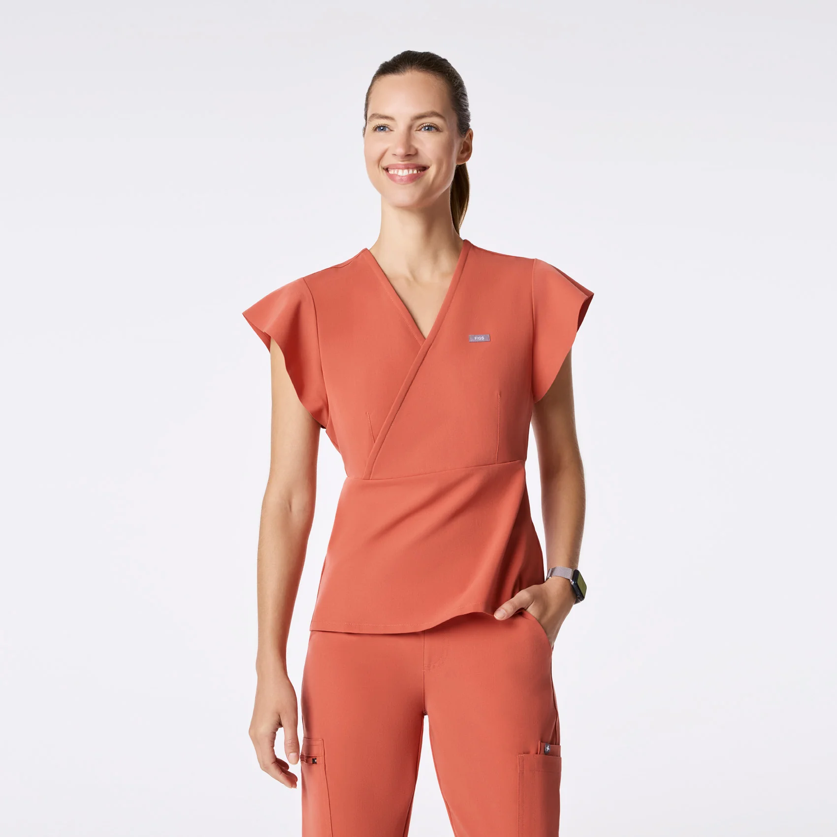 23078-women-s-spiced-cider-eveleigh-slim-peplum-scrub-top-1.webp women's Spiced Cider Eveleigh Slim Peplum - Scrub Top