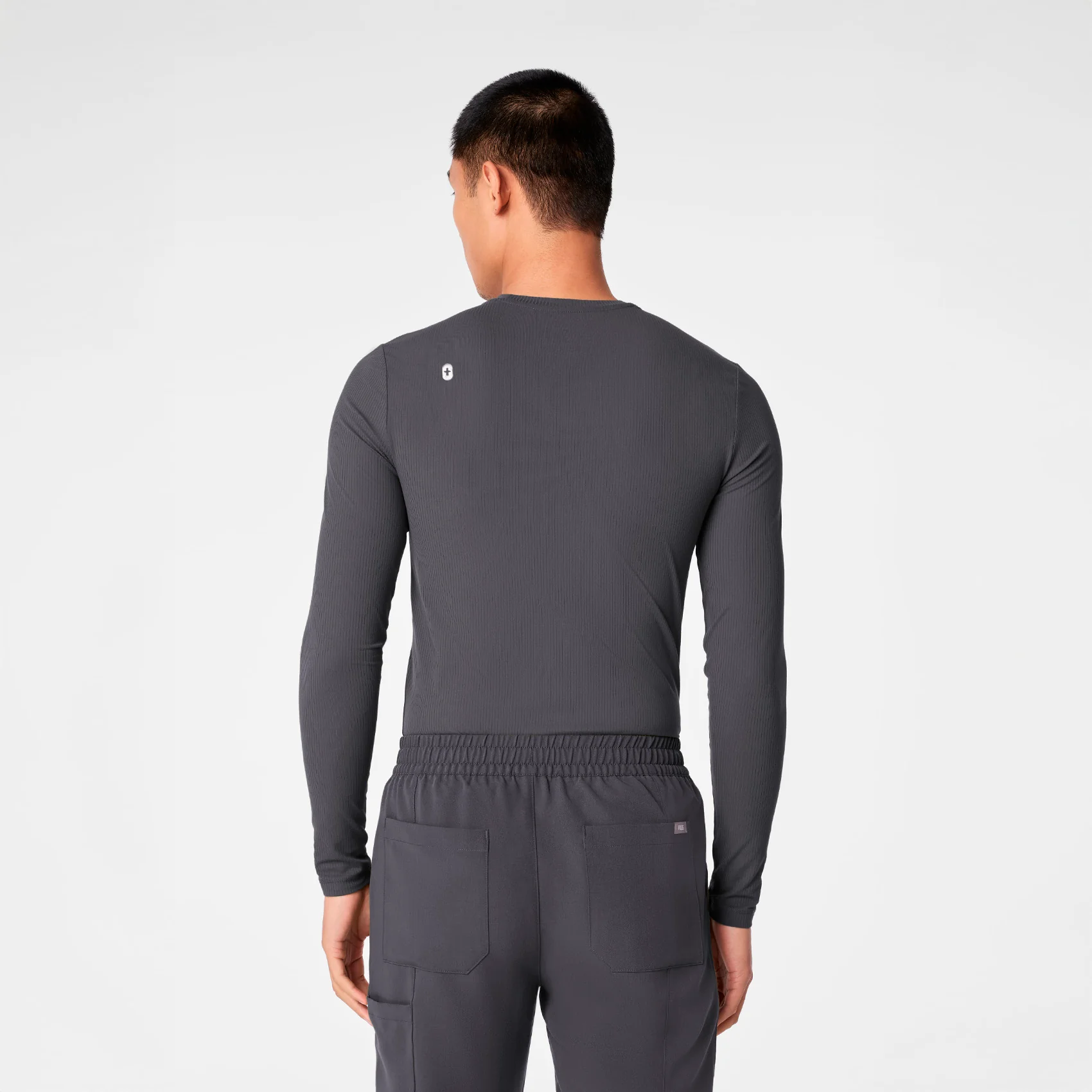men's Charcoal Ribbed - Longsleeve Underscrub