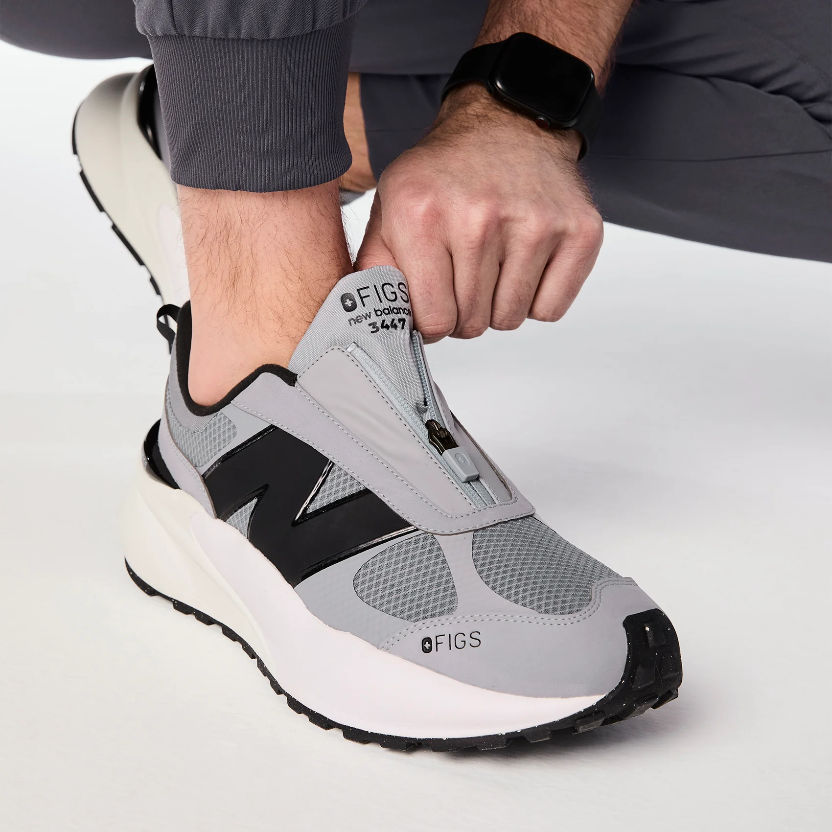 unisex Graphite FIGS | New Balance 3447 Zip