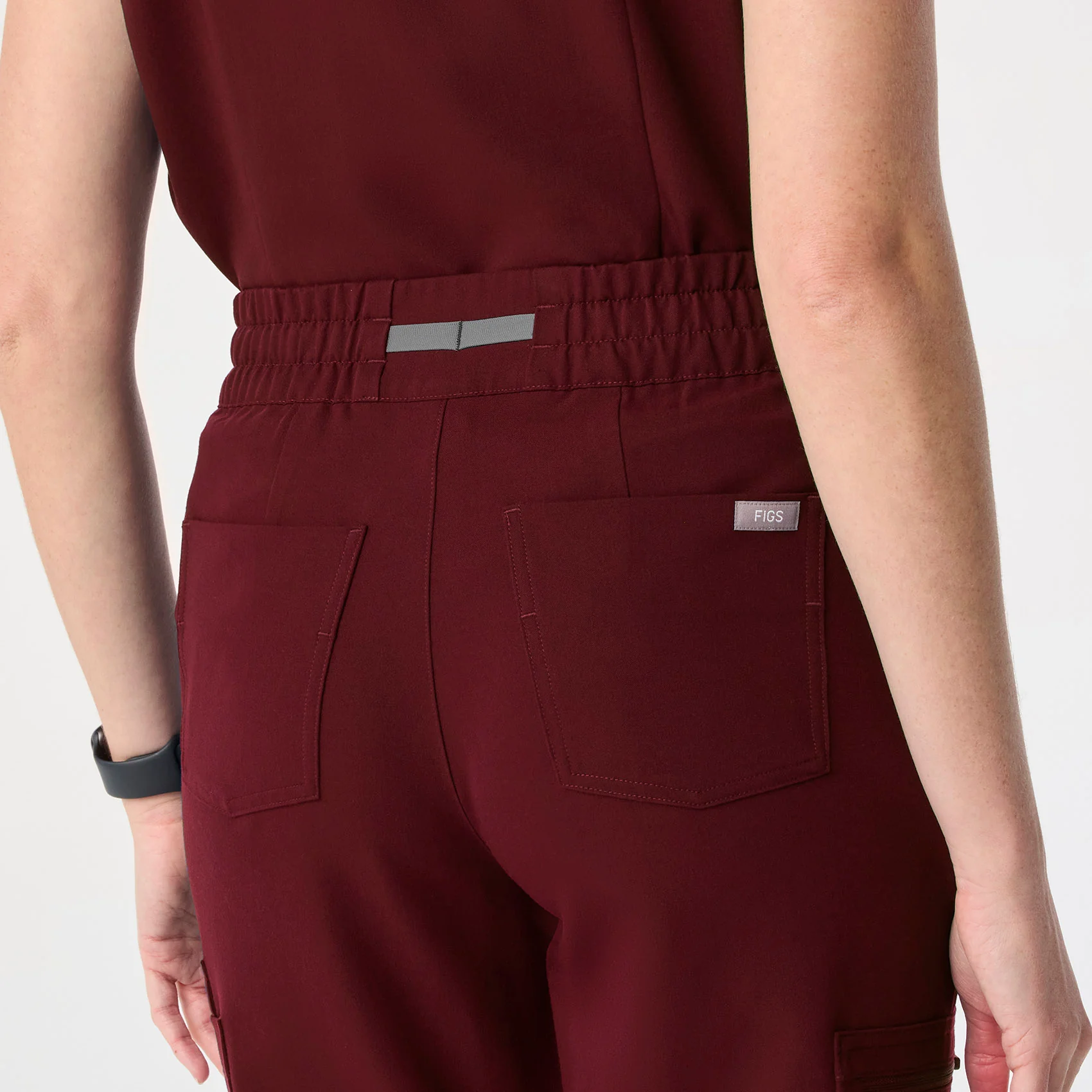 women's Burgundy High Waisted Uman Relaxed - Jogger Scrub Pant