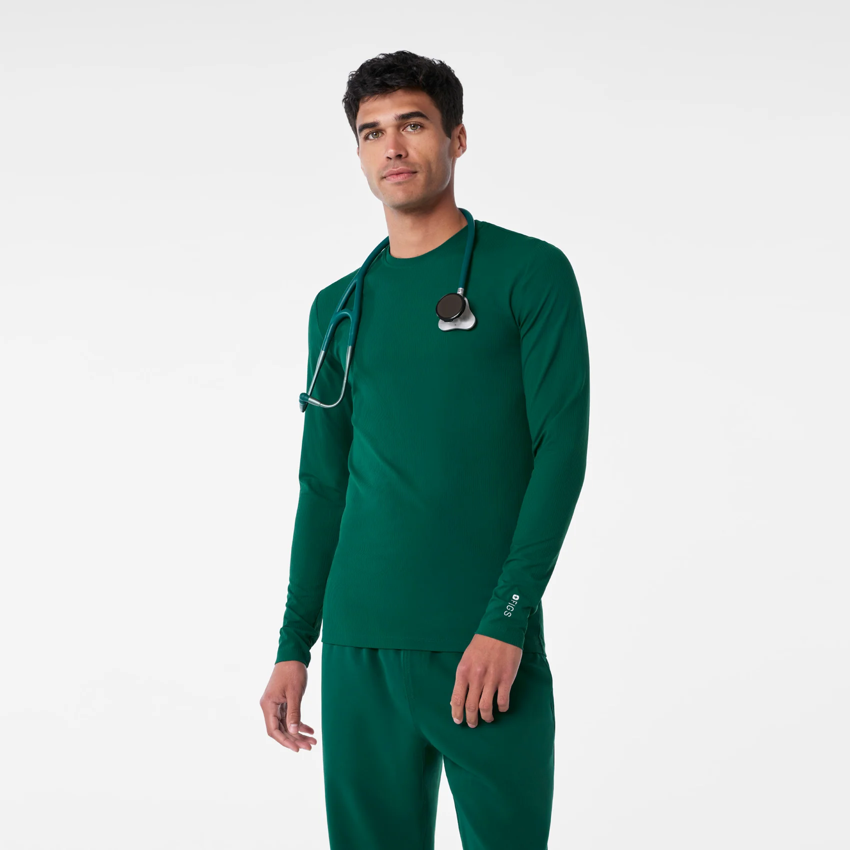 23606-men-s-forest-green-ribbed-longsleeve-underscrub-1.webp men's Forest Green Ribbed - Longsleeve Underscrub