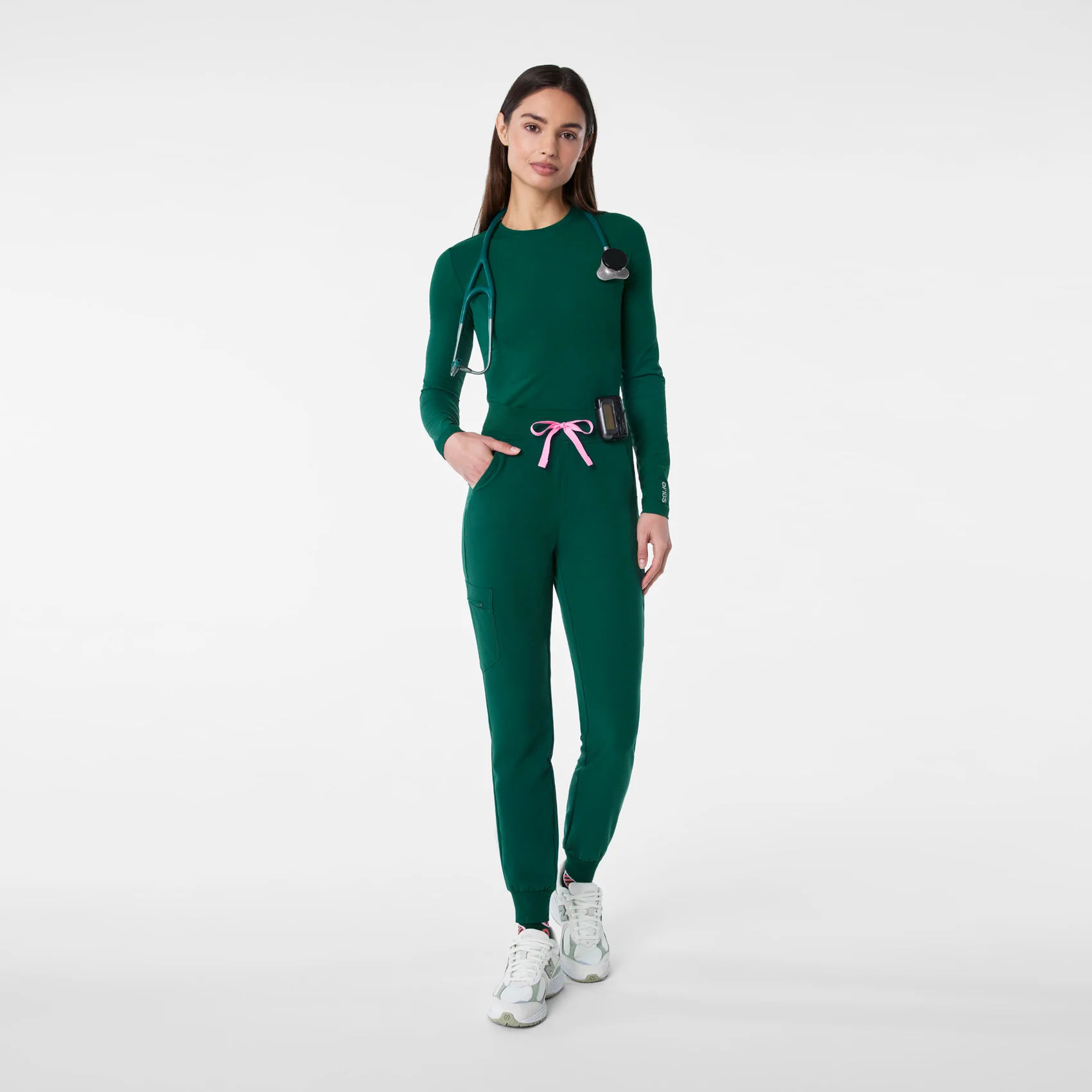 23641-women-s-forest-green-ribbed-longsleeve-underscrub-3.webp women's Forest Green Ribbed - Longsleeve Underscrub