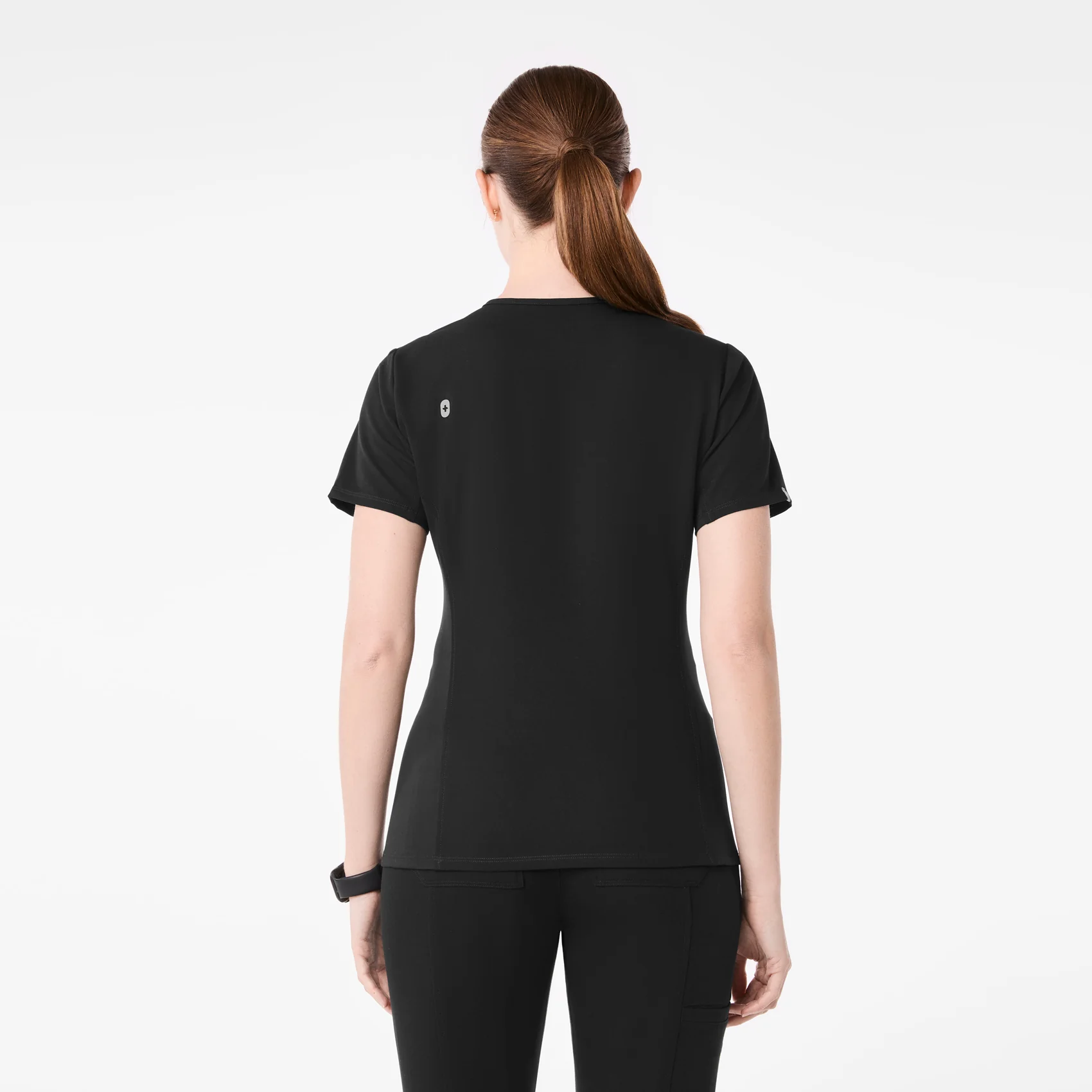 women's Black Everly Slim V-Neck - Scrub Top