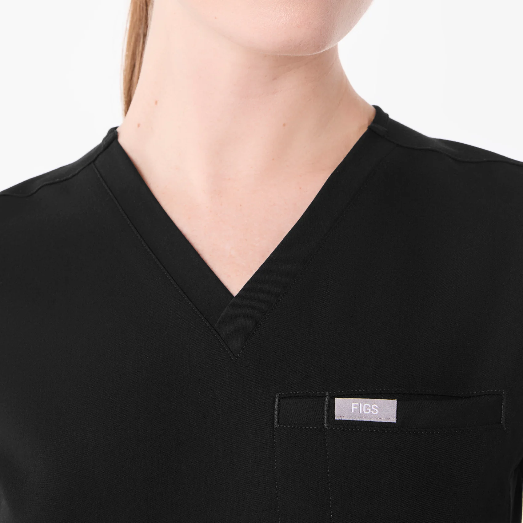 women's Black Everly Slim V-Neck - Scrub Top