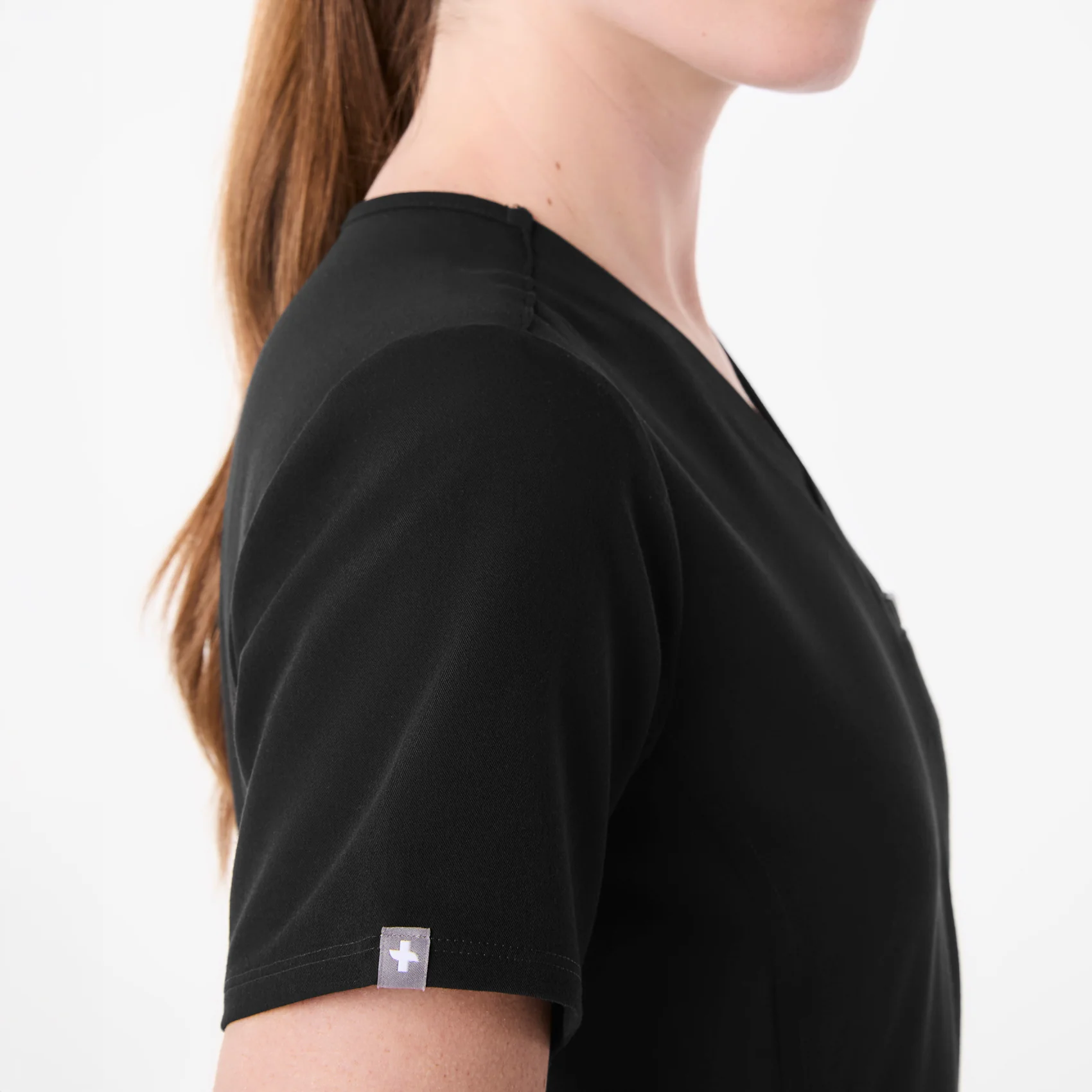 women's Black Everly Slim V-Neck - Scrub Top