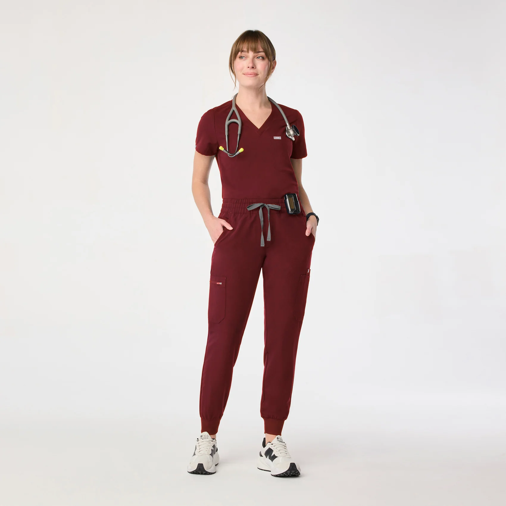 2409-women-s-burgundy-uman-relaxed-jogger-scrub-pant-2.webp women's Burgundy Uman Relaxed - Jogger Scrub Pant