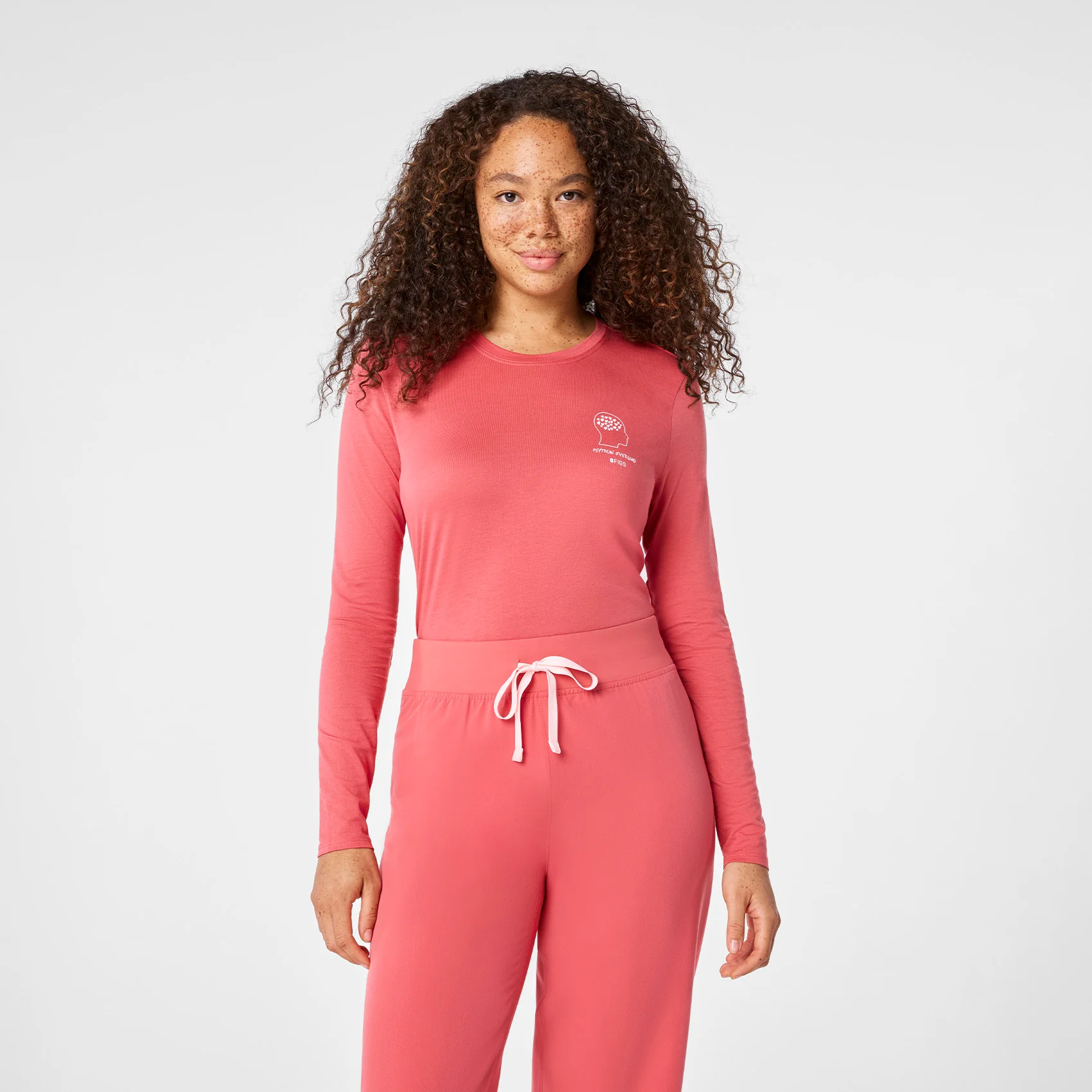 women's Pulmonary Pink Oxytocin Overload Supersoft - Longsleeve Underscrub