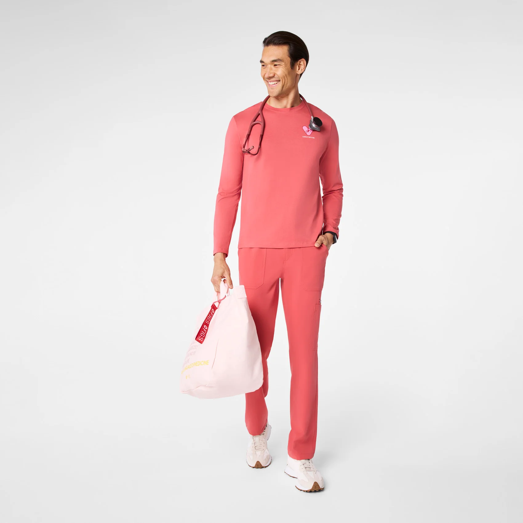 men's Pulmonary Pink Love Is The Cure Supersoft - Longsleeve Underscrub