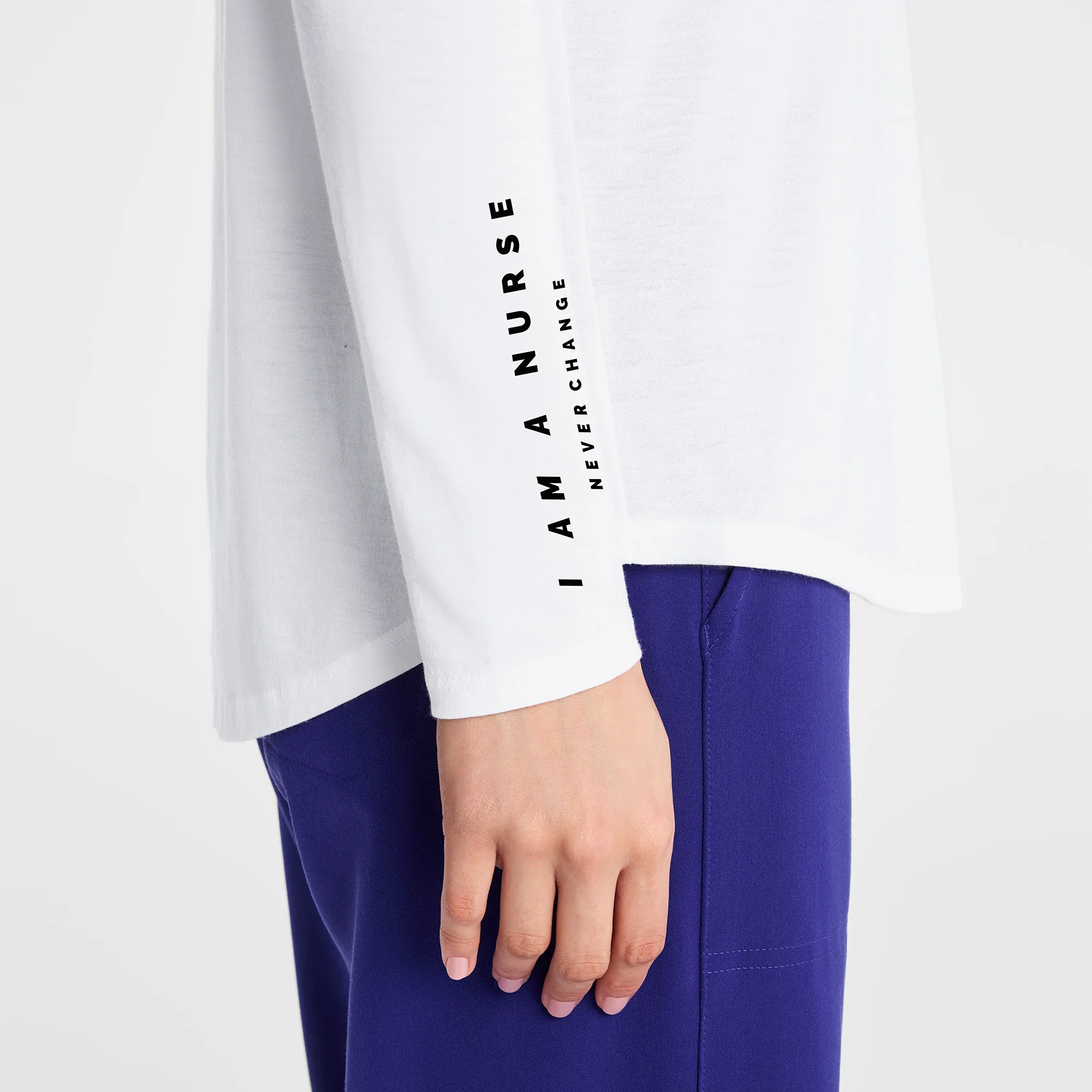 women's Optic White I Am A Nurse Supersoft - Longsleeve Underscrub