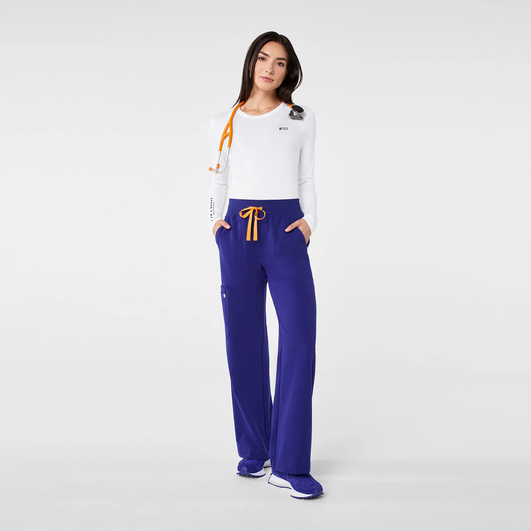 women's Optic White I Am A Nurse Supersoft - Longsleeve Underscrub