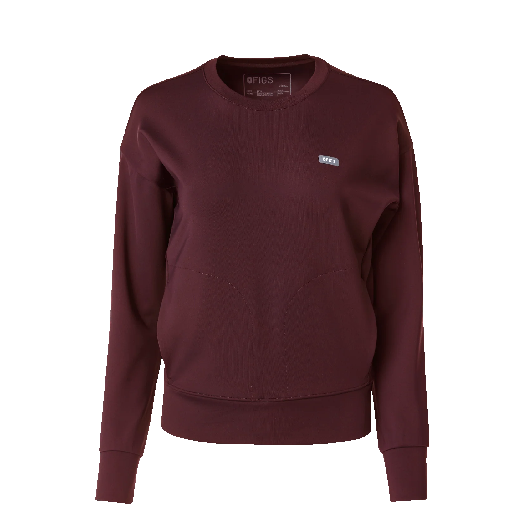 women's Burgundy Cornelia FORMx Crewneck - Scrub Top™